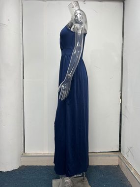 ZWY Abendkleid Einfarbiges, langes, elegantes Kleid mit Schlitz und hoher Taille