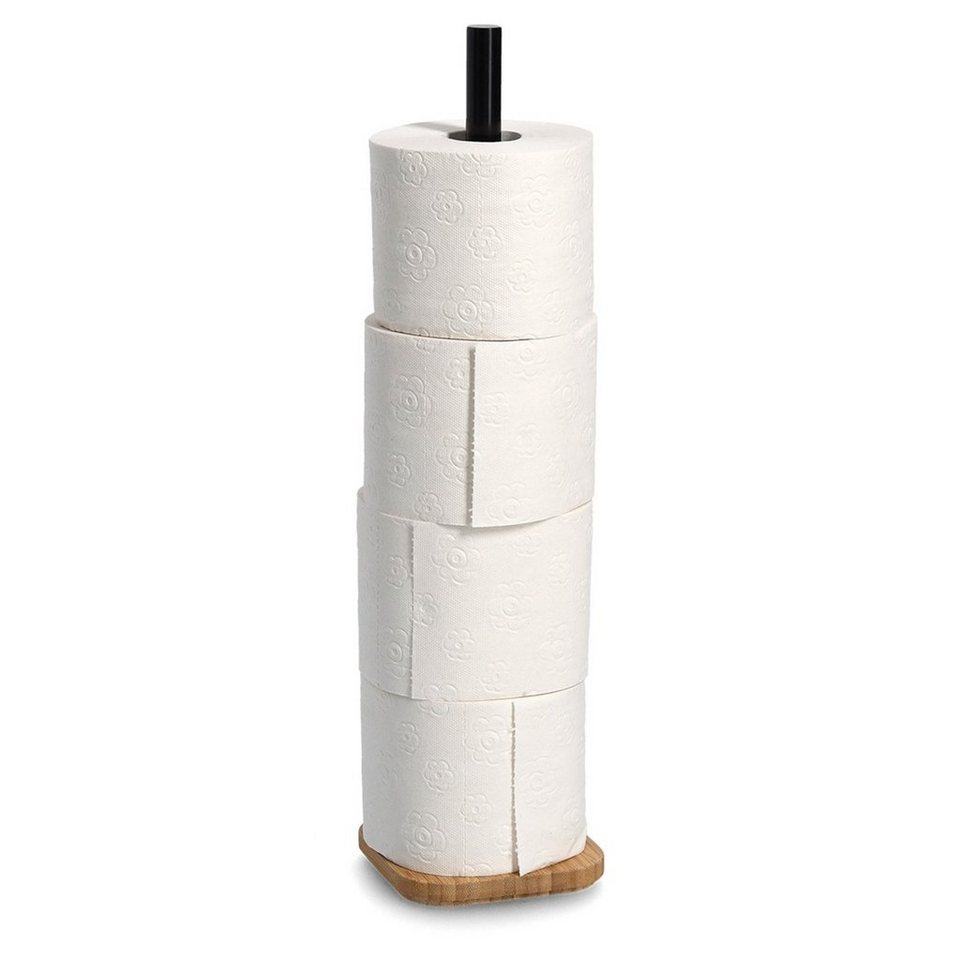 WC-Rollenhalter HTI-Living Toilettenpapierhalter stehend Bamboo Edelstahl (Stück, Toilettenpapierhalter 1-St),