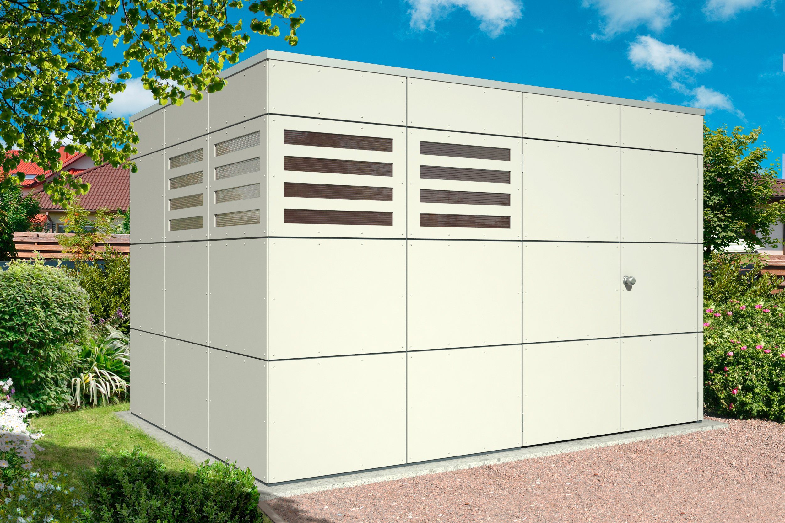 Skanholz Gartenhaus CrossCube Melbourne 4, BxT: 337x253 cm