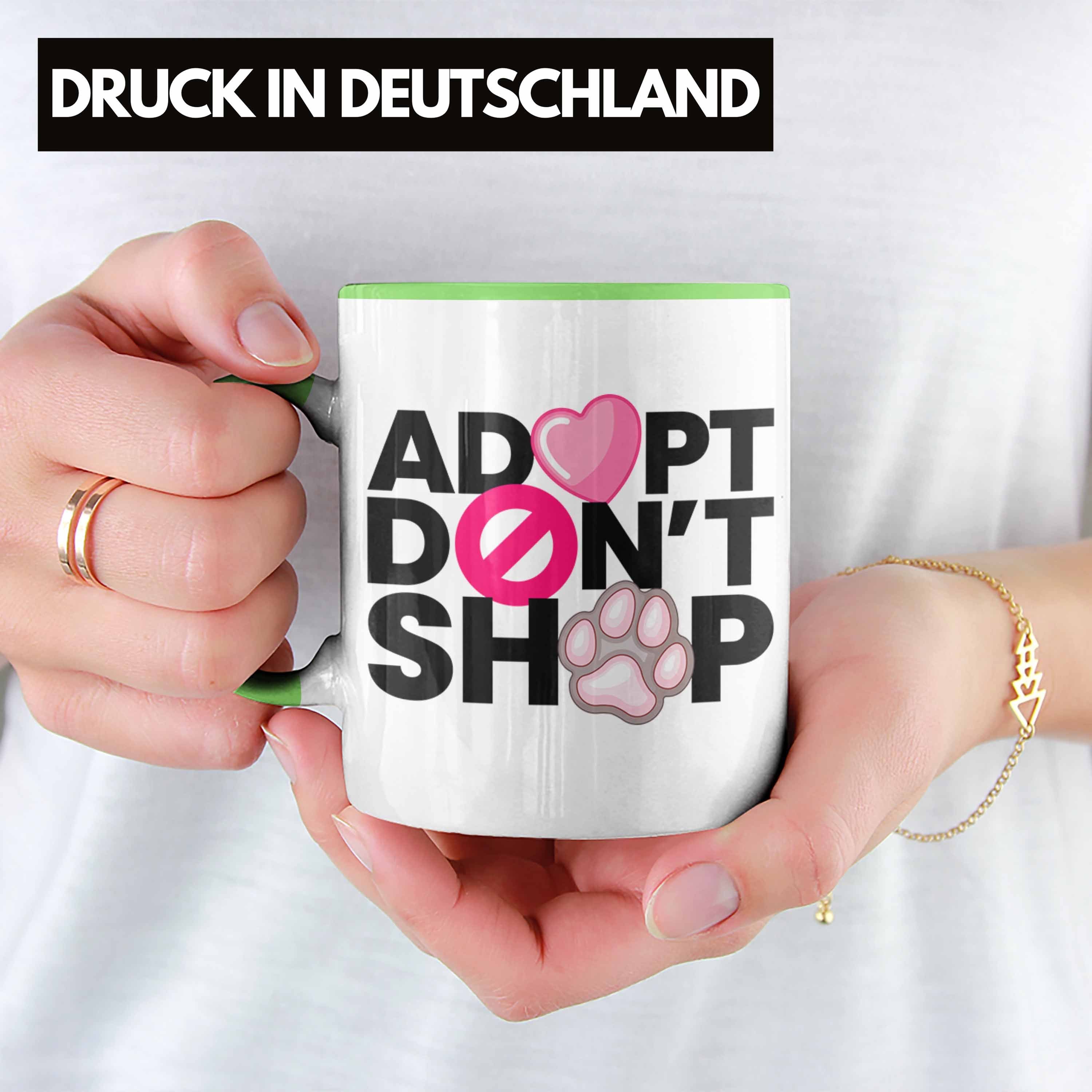 Trendation Tasse Trendation Vegetarier Geschenkidee Shop Tasse - Veganer Geschenk Statement Adopt Tierschützer Dont Tierschutz Grün