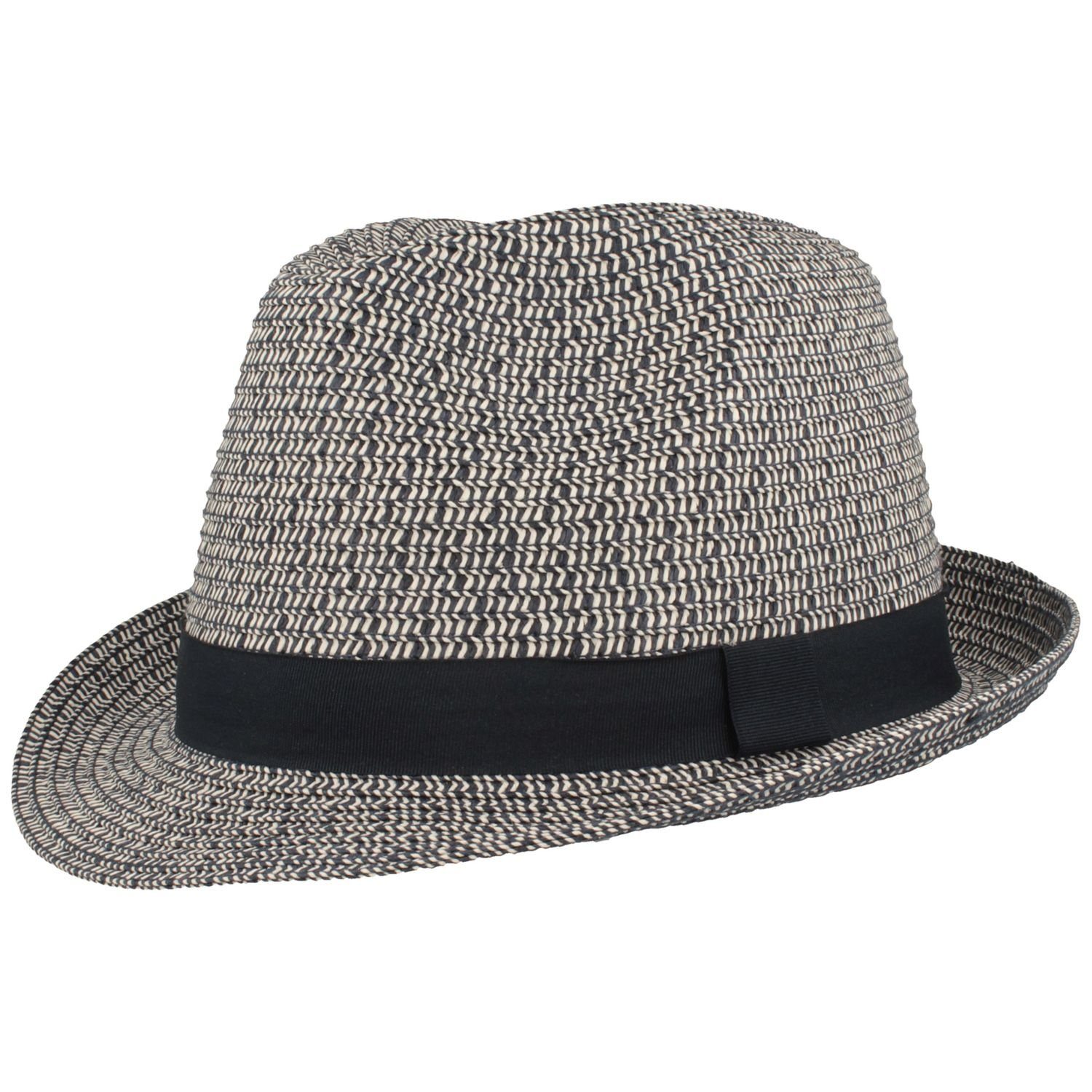 Breiter Strohhut knautschbarer Borten-Trilby 40 blau