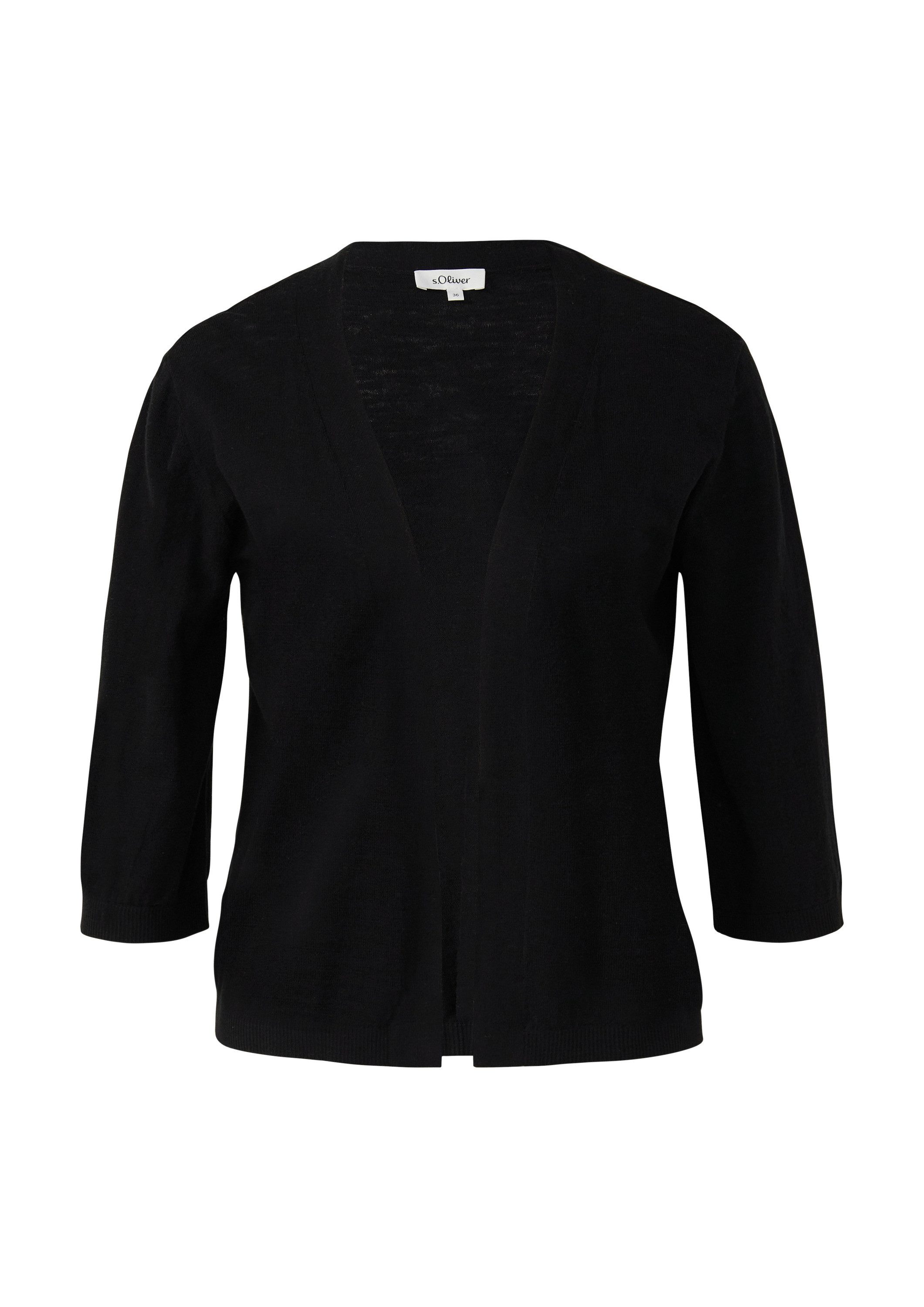 s.Oliver Cardigan Strickjacke Feinstrickcardigan aus Baumwolle mit 3/4-Ärmeln