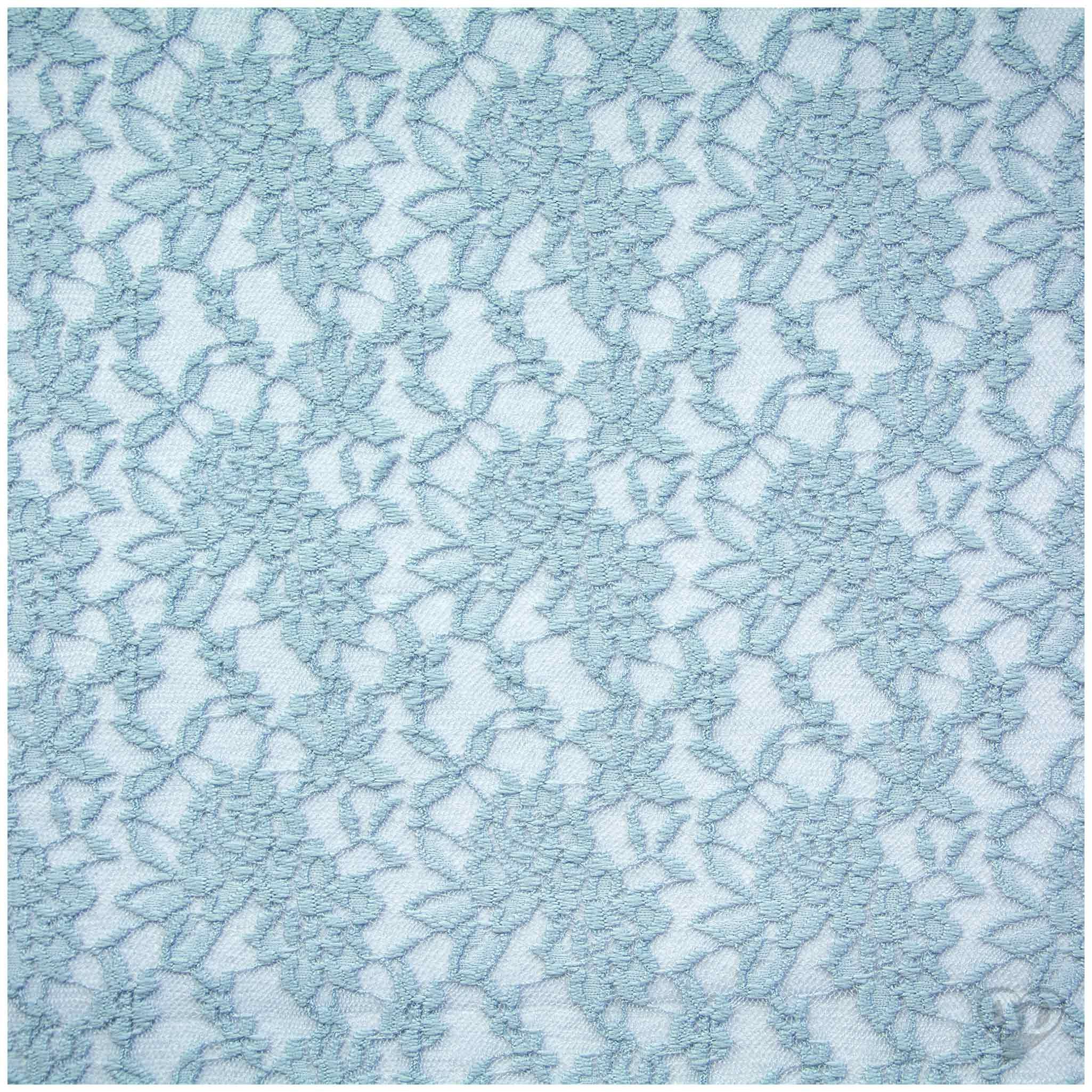 maDDma Stoff Spitzenstoff elastisch Meterware 145cm breit Blumenmuster 145g/m², taubenblau