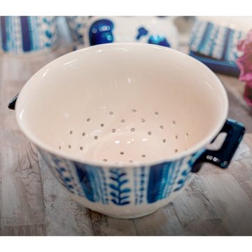 Neuetischkultur Küchensieb Küchensieb Keramik gemustert, Keramik, (1-St)