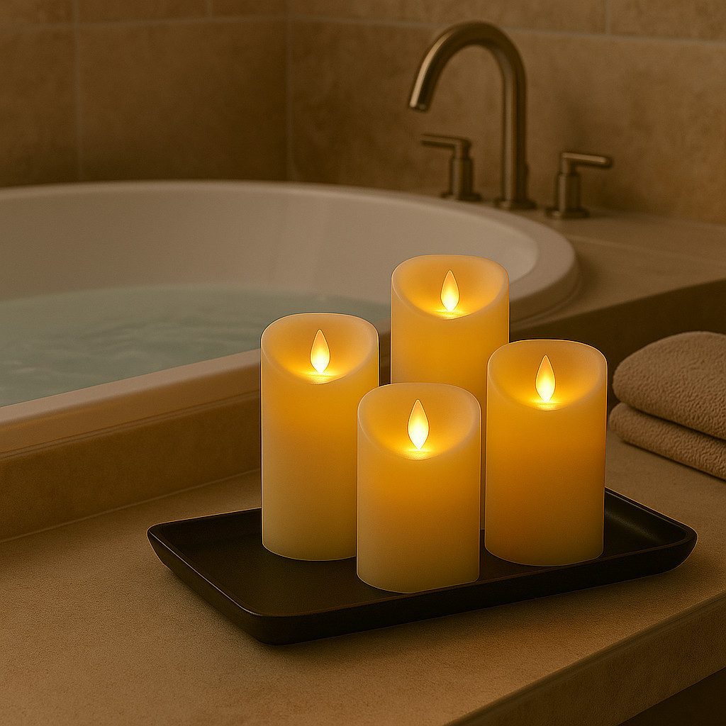 Marrakesch Orient & Mediterran Interior LED-Kerze Vintage Echtwachs LED Kerze 7,5 cm (1-tlg), Echtwachskerze