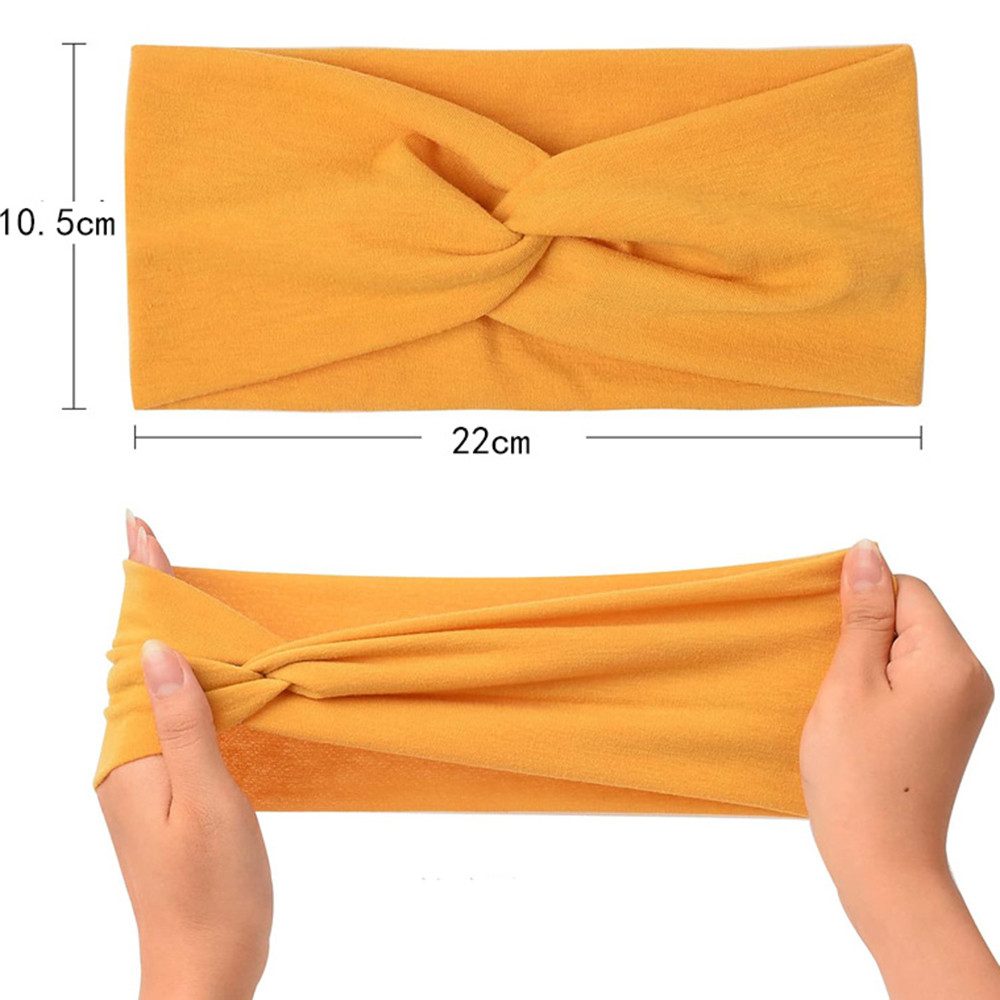 Coonoor Haargummi 4 Stück Stirnbänder Damen Boho Breite Haarband Weiche Stirnband