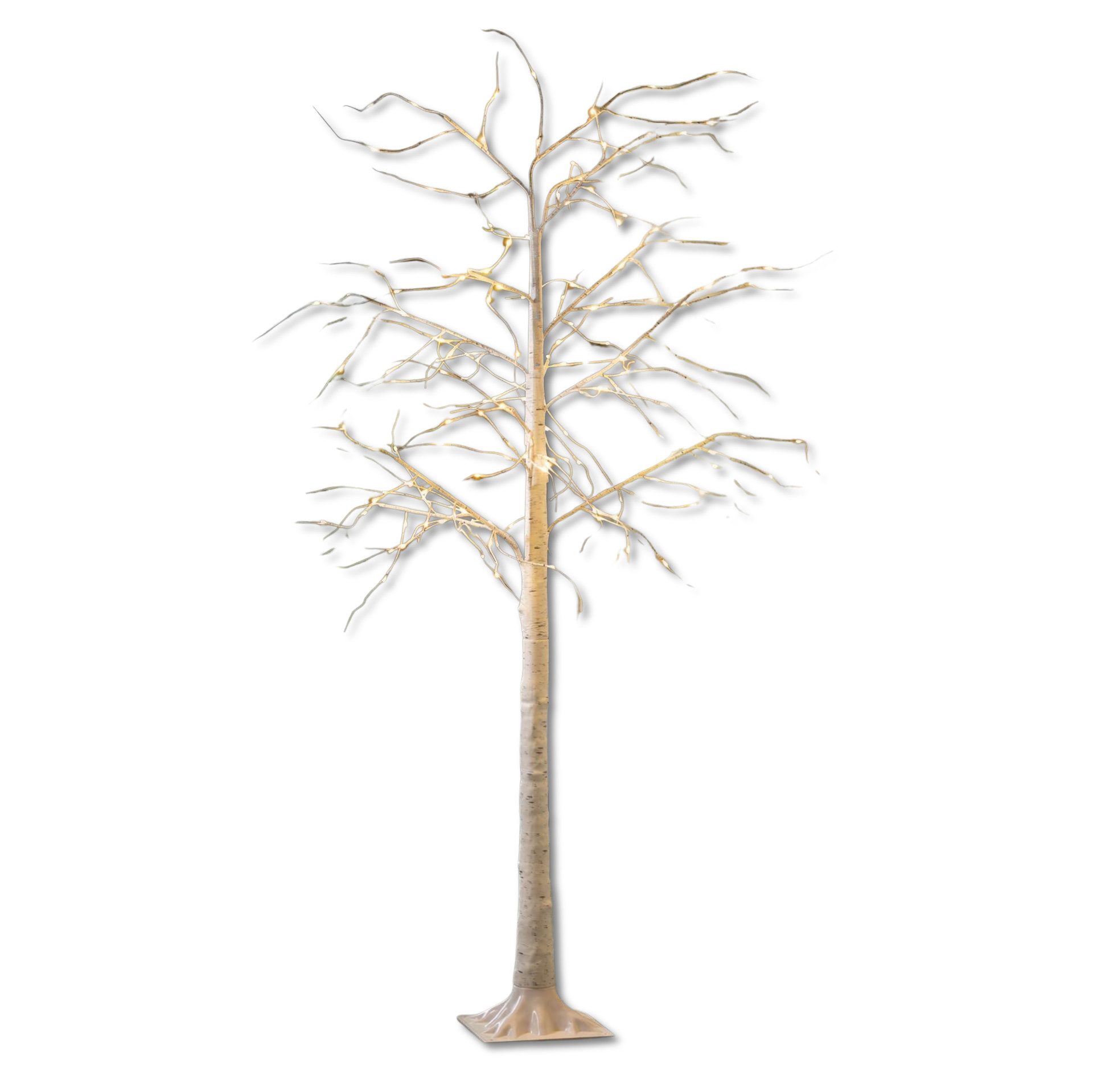 Frank Flechtwaren LED Baum "White" XXL Leuchtbaum für Draußen, 210 cm hoch, Lichterbaum Outdoor, Timer, mit 168 LED, Timer, Außen Weihnachtsdeko, Gartendeko Weihnachten