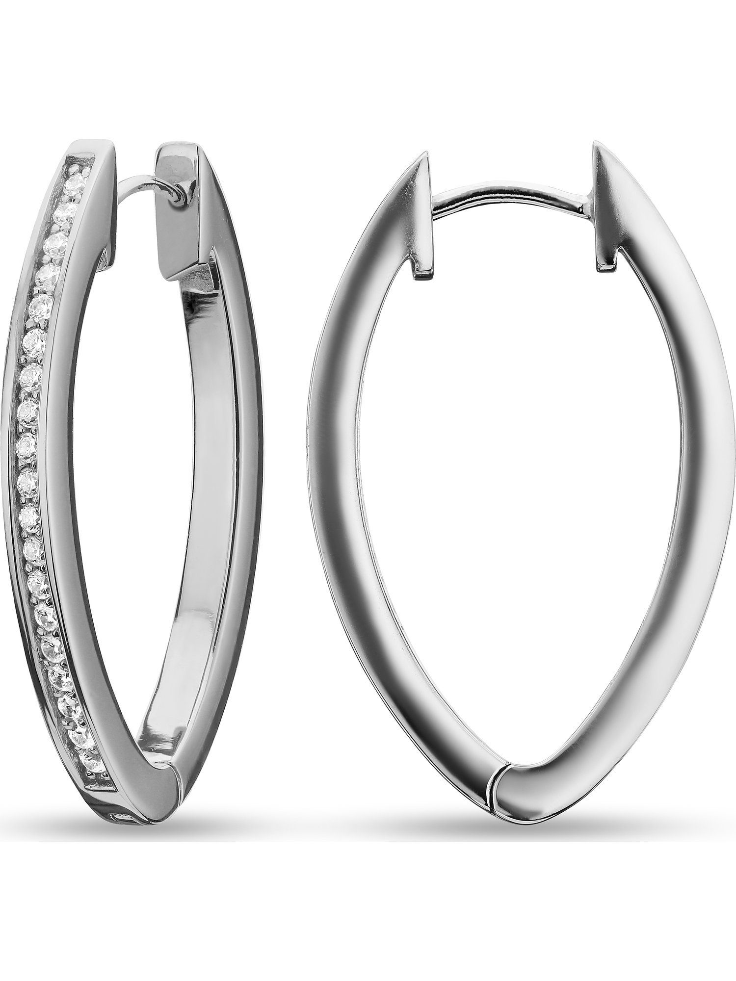 JETTE Paar Creolen JETTE Damen-Creolen 925er Silber 38 Zirkonia (Paar), END günstig online kaufen