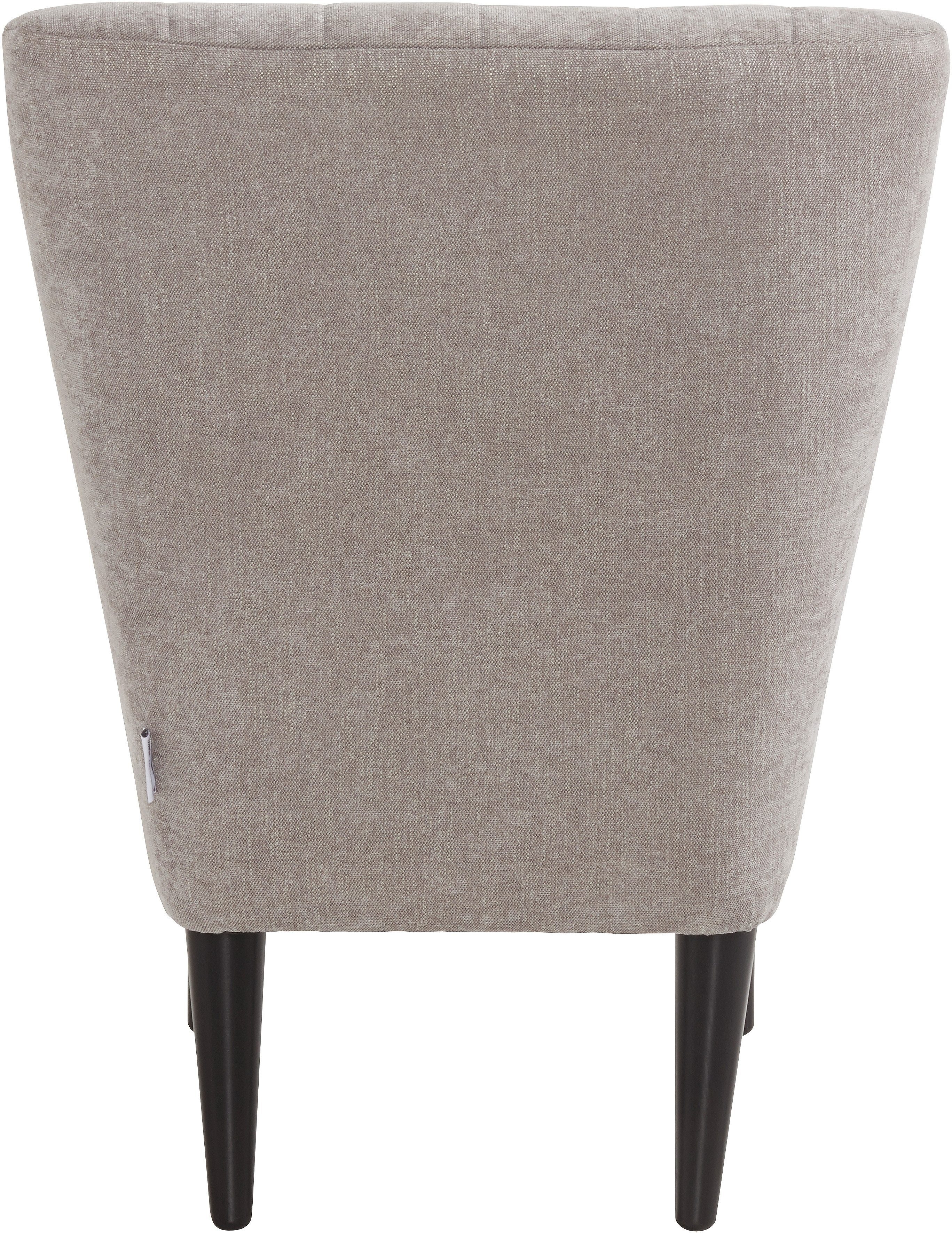 ATLANTIC home collection Cocktailsessel Jan, mit Wellenunterfederung, Massivholzfüße