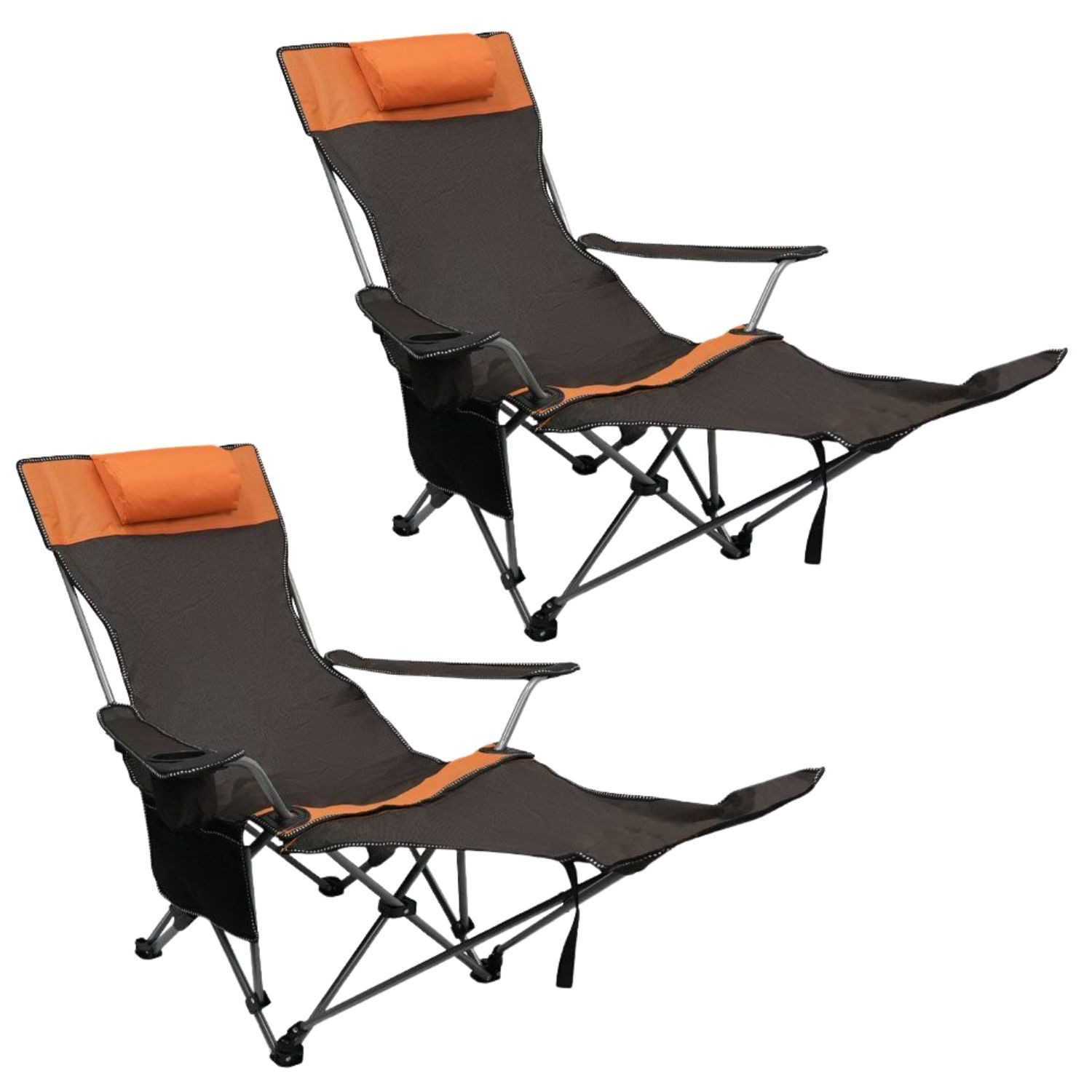 Coemo Gartenstuhl (2 St), Liegestuhl klappbar, Gartenstuhl Outdoor-Stuhl Sonnenliege Relaxliege
