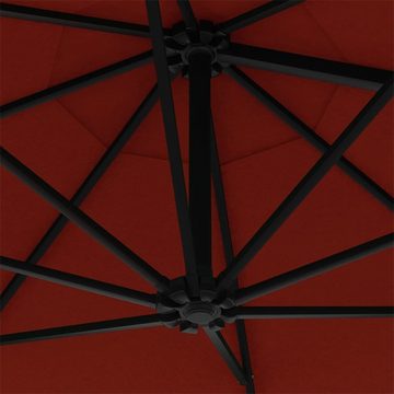 furnicato Sonnenschirm Wandmontage mit Metallmast 300 cm Terracotta-Rot
