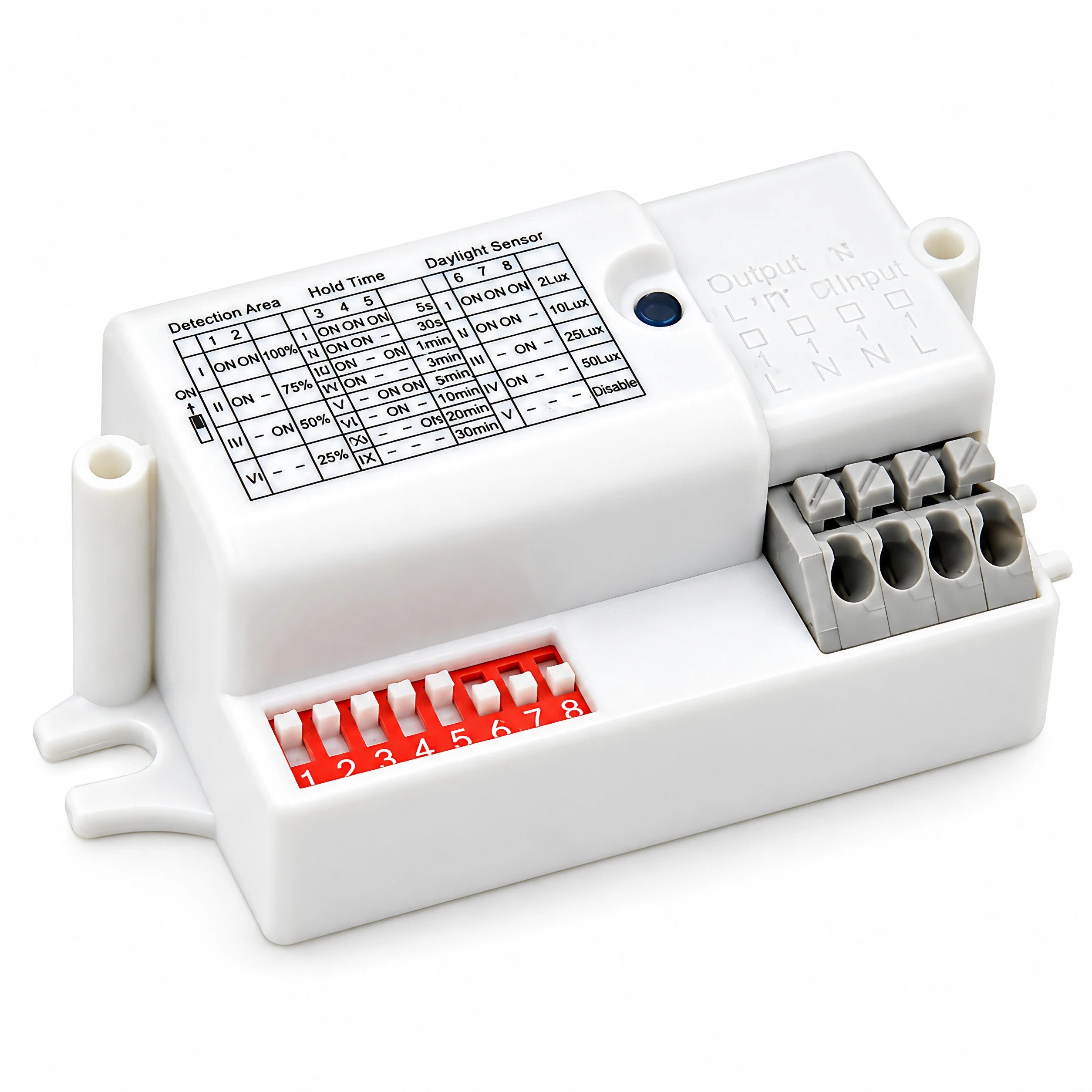 Merrytek Bewegungsmelder MC090SE 5.8GHz Mikrowellen Bewegungsmelder 360° LED Sensor 230V, (Einzelset, 1-St., 1x Merrytek MC090S-E Mikrowellen-Bewegungsmelder), 5.8GHz Mikrowellenbewegungssensor, 360° Erfassung, einstellbarer