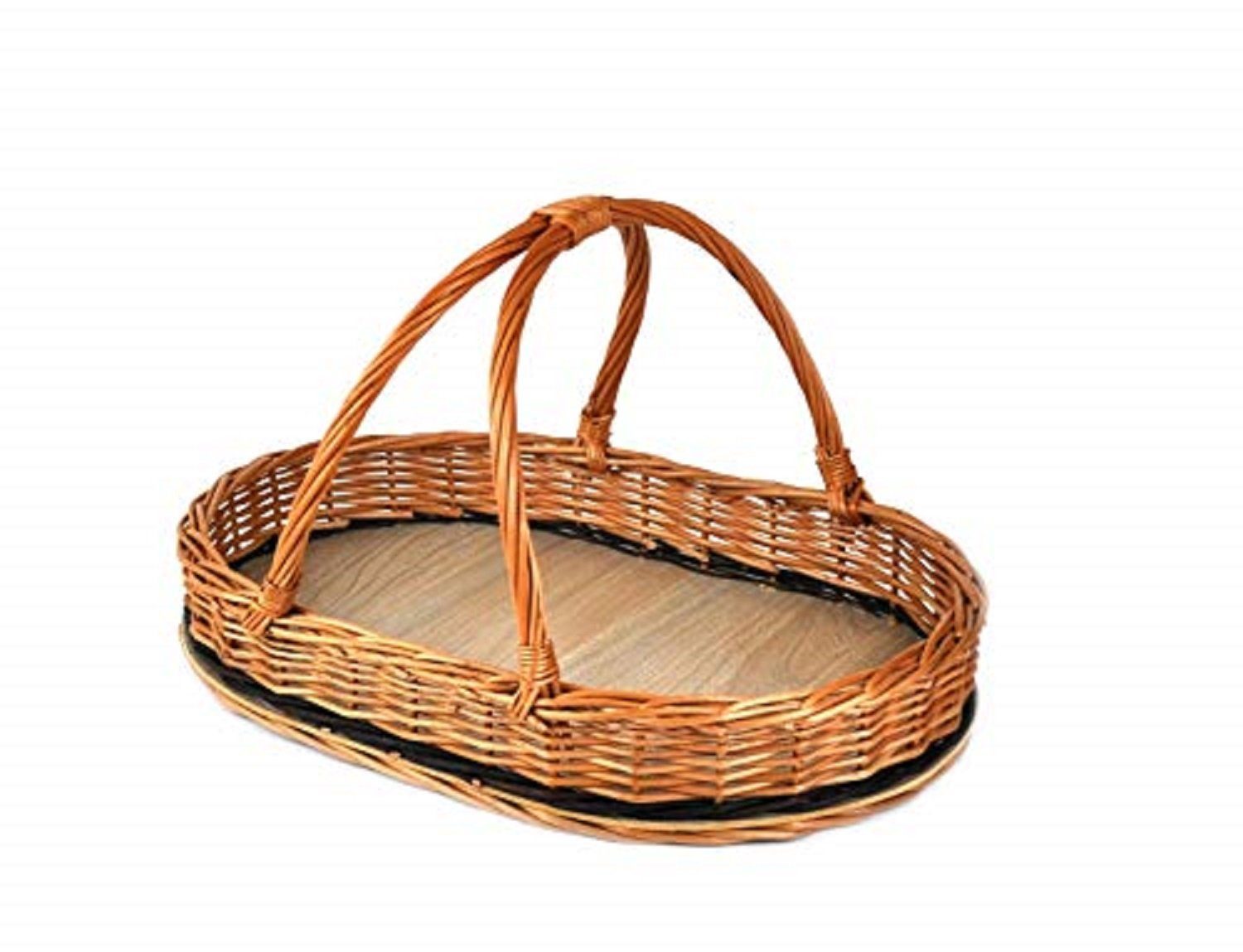 Tablett Korb aus Weide Weidentablett Weidenkorb Tragekorb 44/28/25cm braun