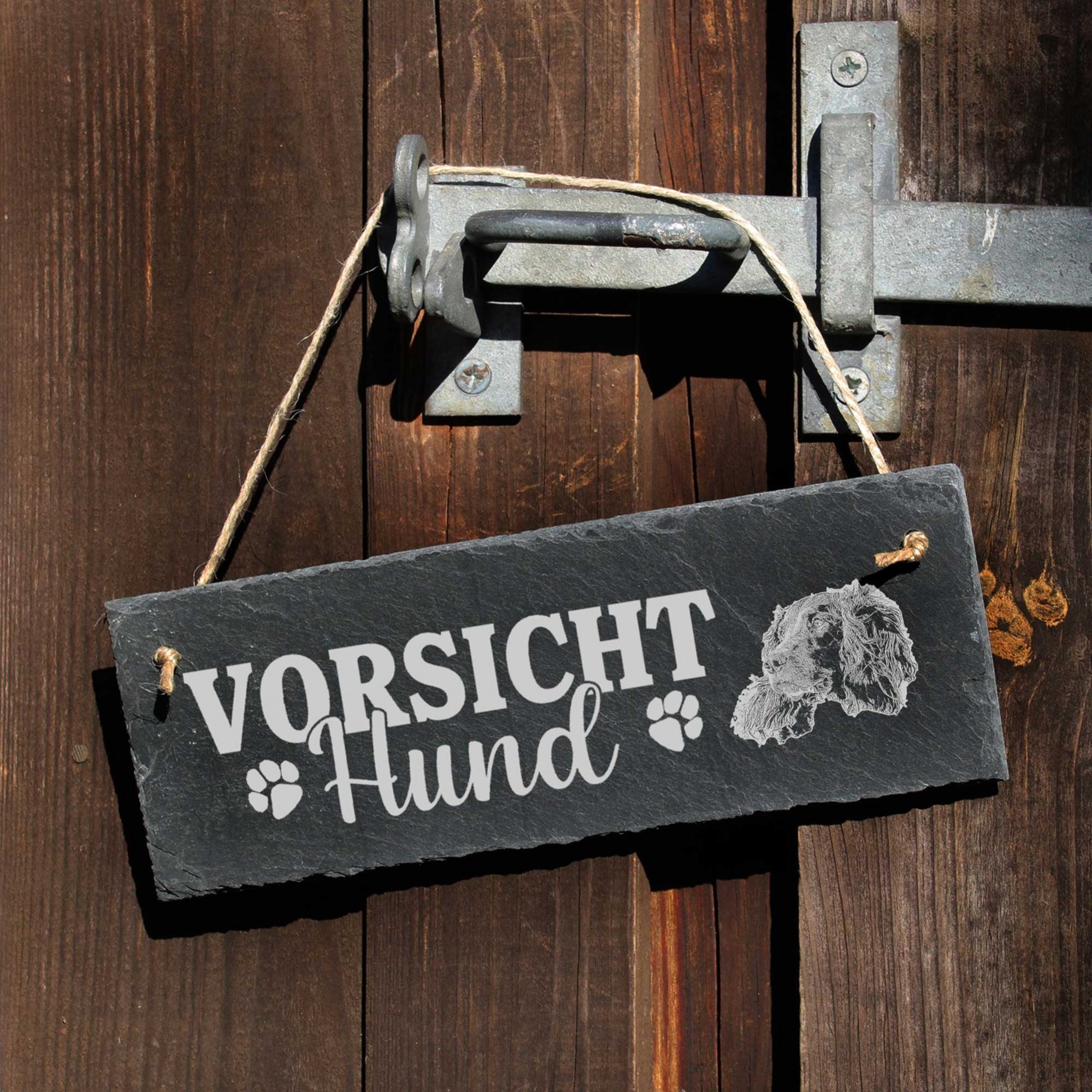 Vorsicht Hängedekoration Deutscher 22x8cm Schild Dekolando Hund Wachtelhund