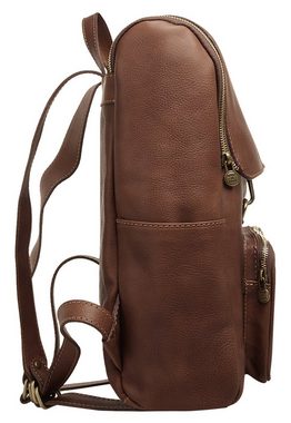 Piké Laptoprucksack, echt Leder, Made in Italy