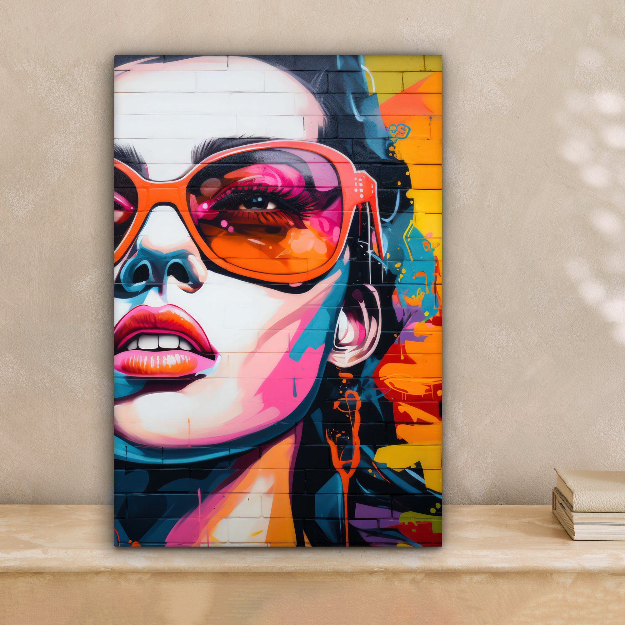 OneMillionCanvasses® Leinwandbild Frau - Brille - günstig online kaufen