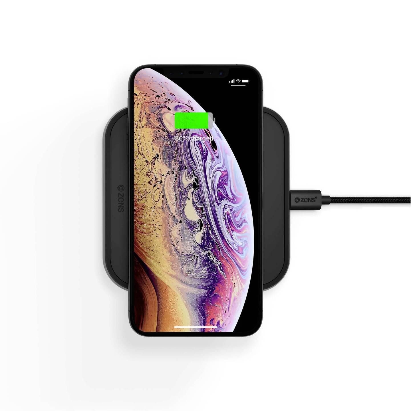Zens ZENS Aluminium Single Wireless Charger with 18W US Wireless Charger