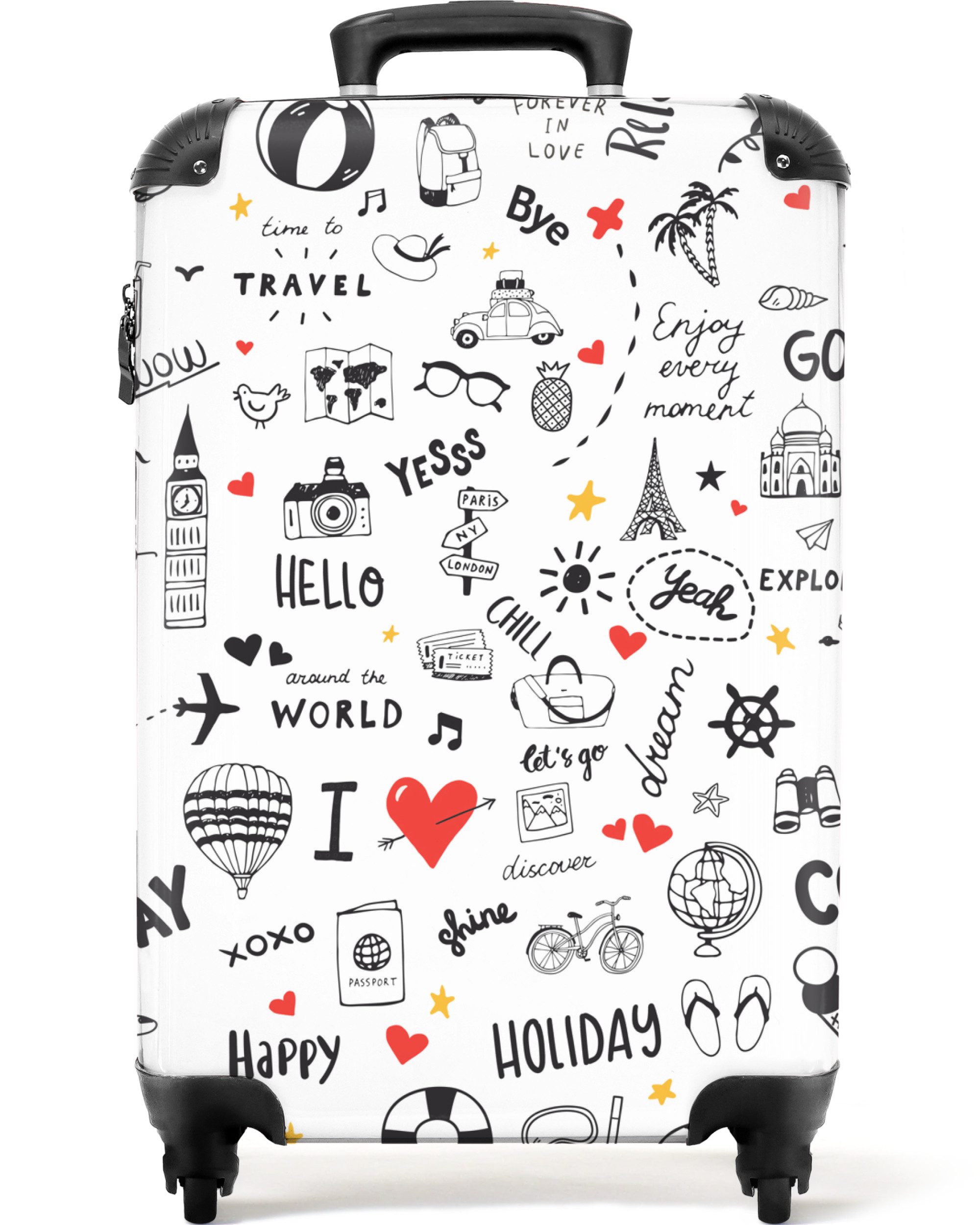 NoBoringSuitcases.com© Hartschalen-Trolley Muster - Kritzelei - günstig online kaufen