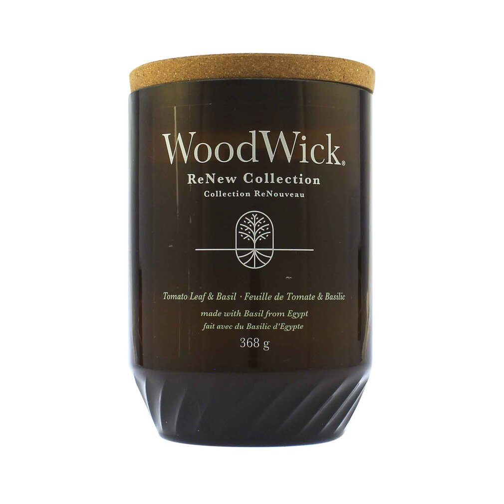 Woodwick Duftkerze ReNew Tomato Leaf & Basil Kerze groß 368 g