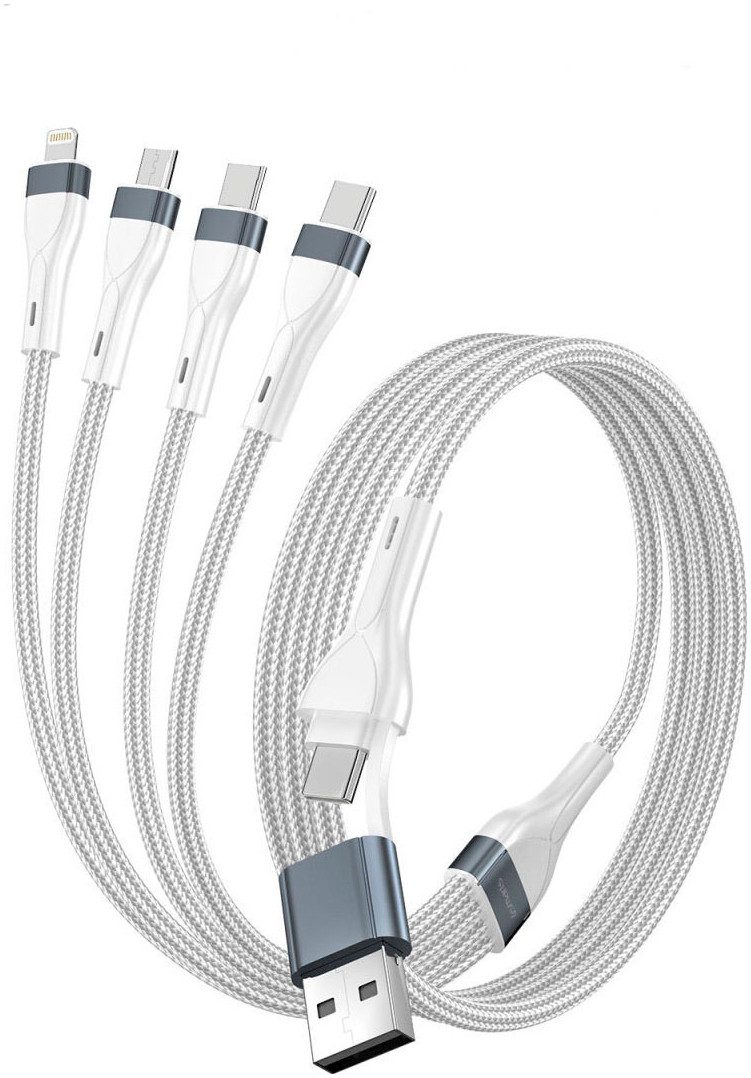 GELRHONR 2er Pack Multi-Ladekabel 3-in-1 Typ C - 3x1,2 M, Nylon Geflochten, Für Phone 15 Pro, S24, S23 Etc.