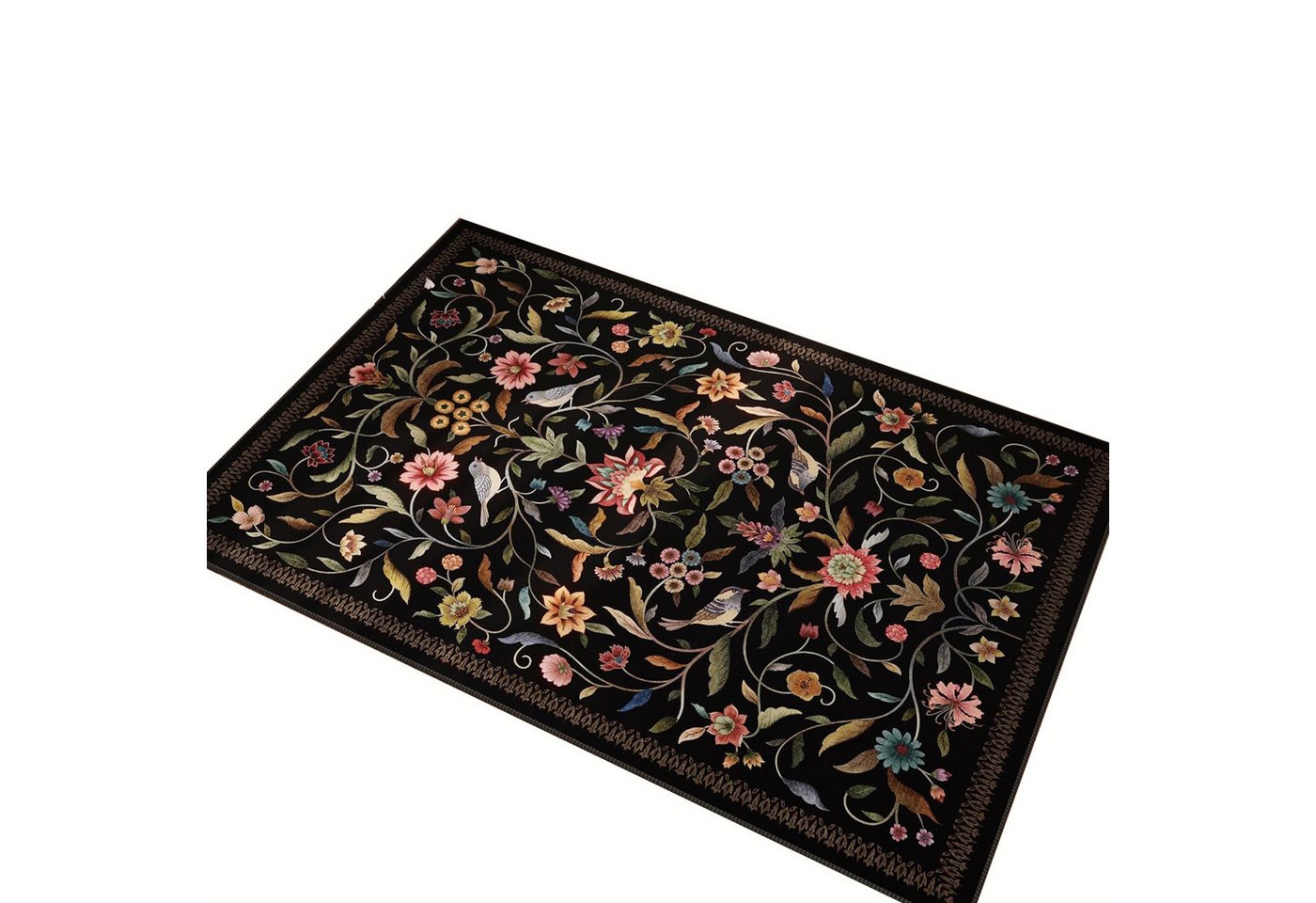Agger Fußmatte Vintage-Blumenmuster-Fußmatte, waschbare weiche Fußmatte, für Eingangsbereich, Wohnzimmer, Büro und Kinderzimmer