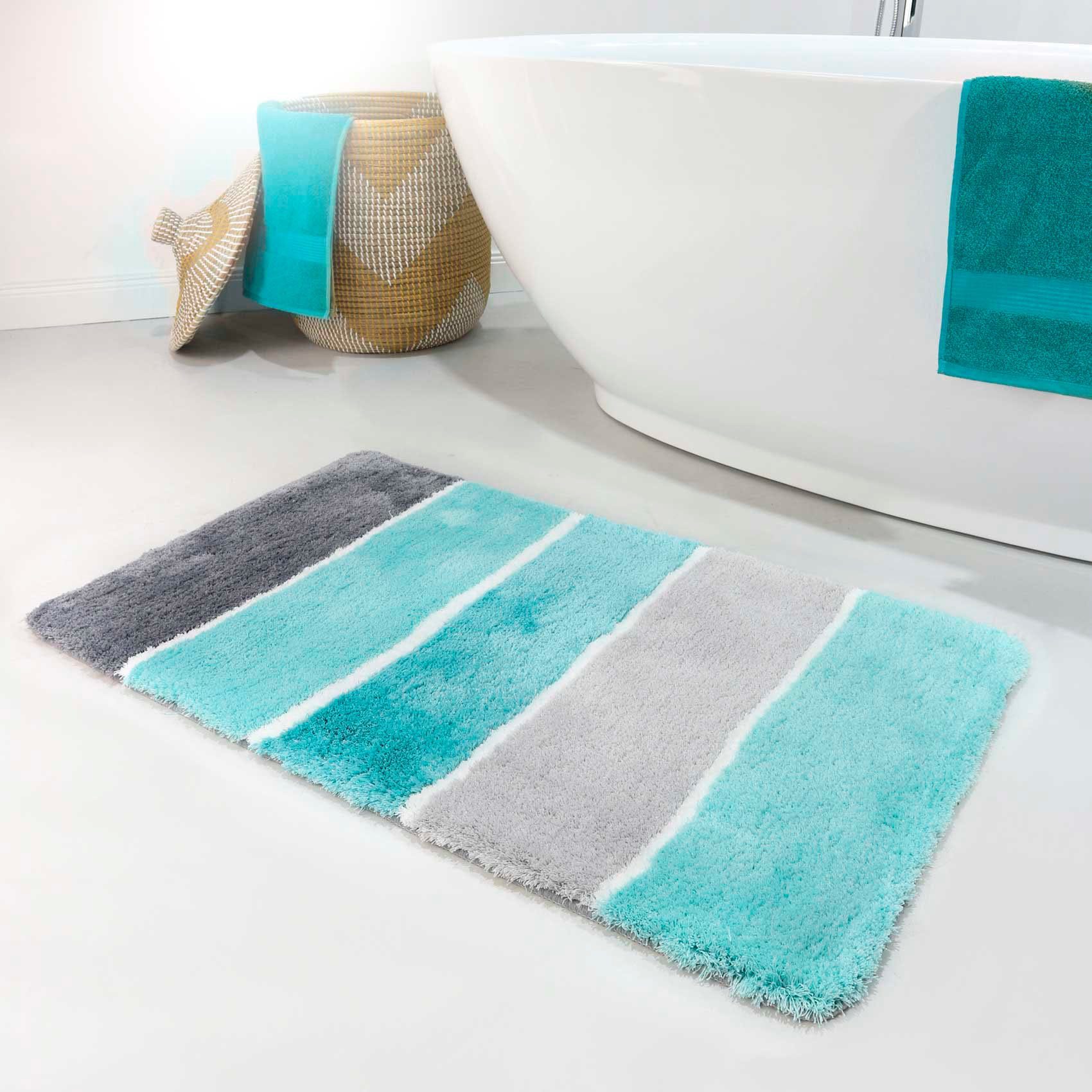Homie Living Badematte Rio Marina, Höhe 30 mm, rutschhemmend beschichtet, schnell trocknend, fußbodenheizungsgeeignet, Polyester, rechteckig, flauschiger Badtep – Bild 2 von 5
