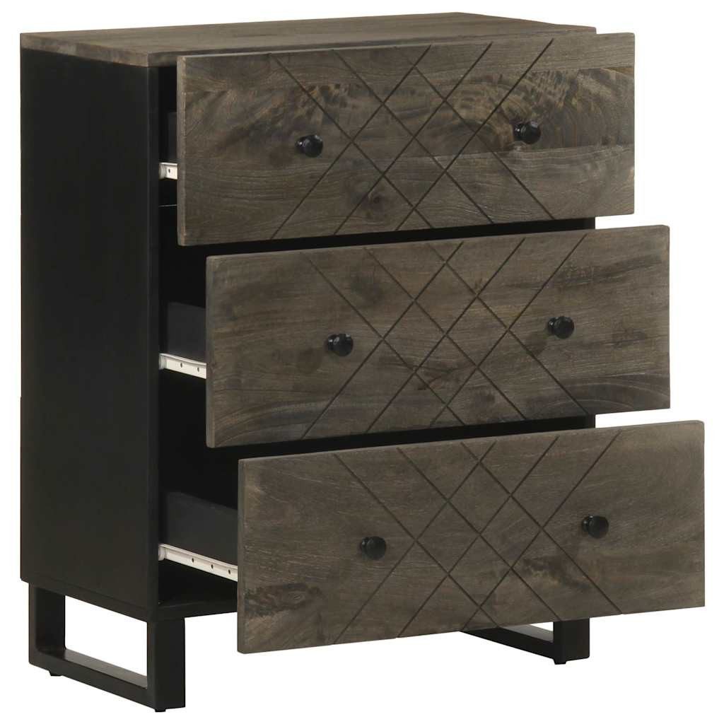 vidaXL Schranksystem Sideboard Schwarz 60x33x75 cm Massivholz