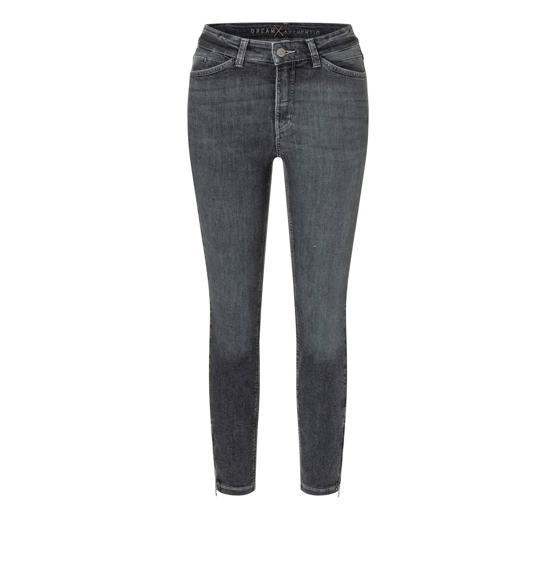 Slim Fit grau CHIC verkürzt Jeans DREAM (1-tlg) (13) MAC 5-Pocket-Jeans Damen