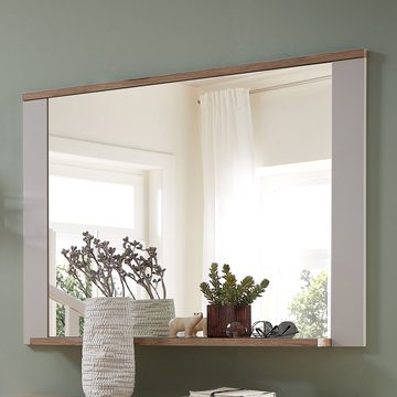 Lomadox Wandspiegel DEVON-36, mit Ablage Garderobe Flur matt grau mit Eiche Landhausstil 98 cm breit