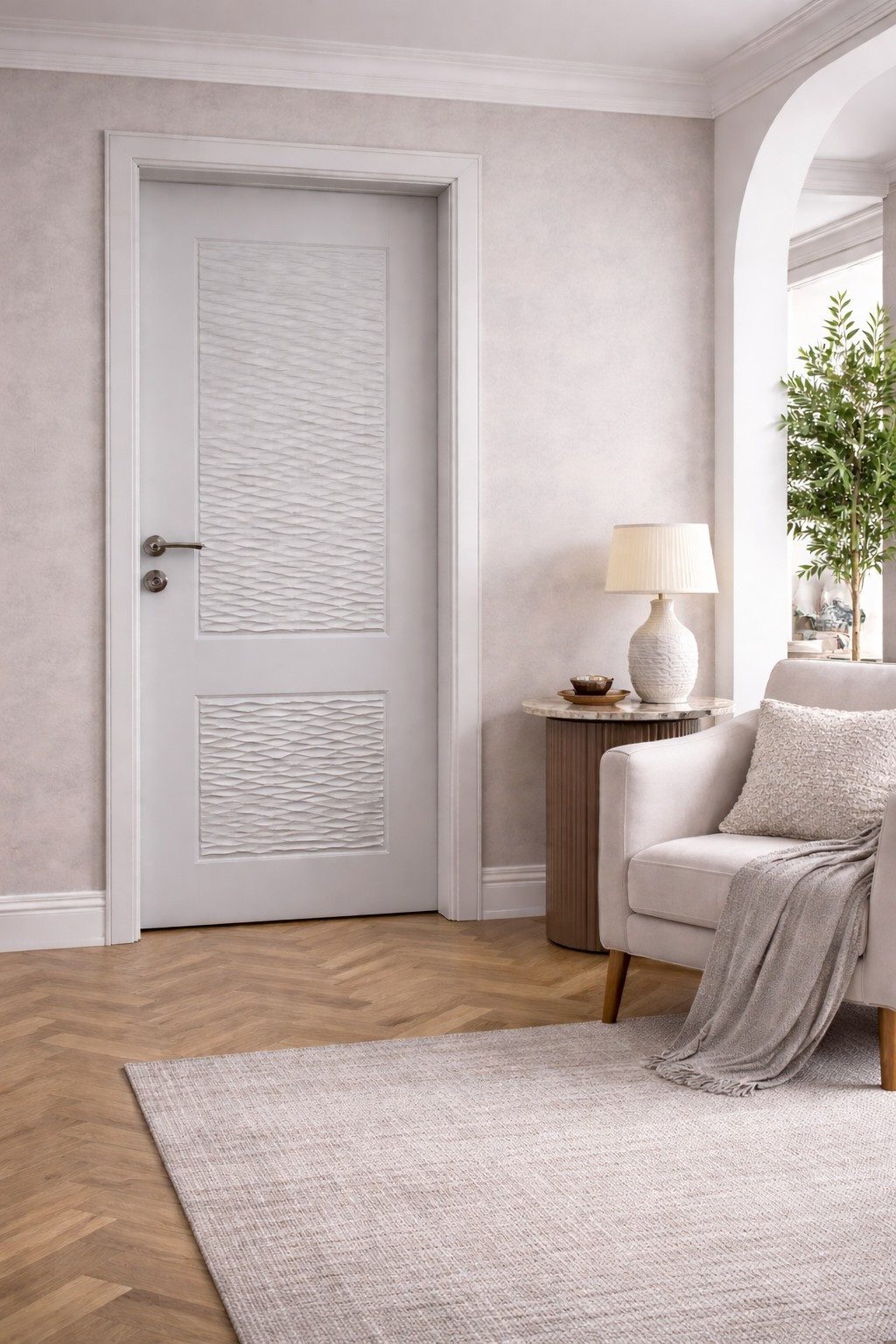 Xlmoebel Zimmertür Designer Graue PVC-Holztür für zuverlässige Inneneinrichtungen, Made in Europa