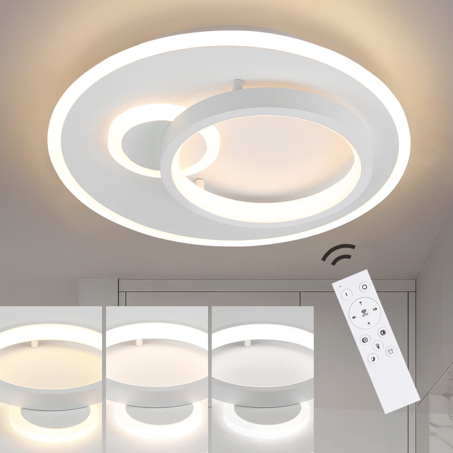 Nettlife LED Deckenleuchte Schwarz Dimmbar 33W günstig online kaufen
