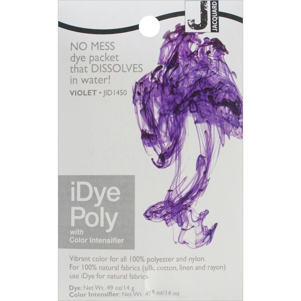 Jacquard Textilfarbe iDye Poly, Färbemittel für synthetische Gewebe, 14g Päckchen inkl. Farbverstärker