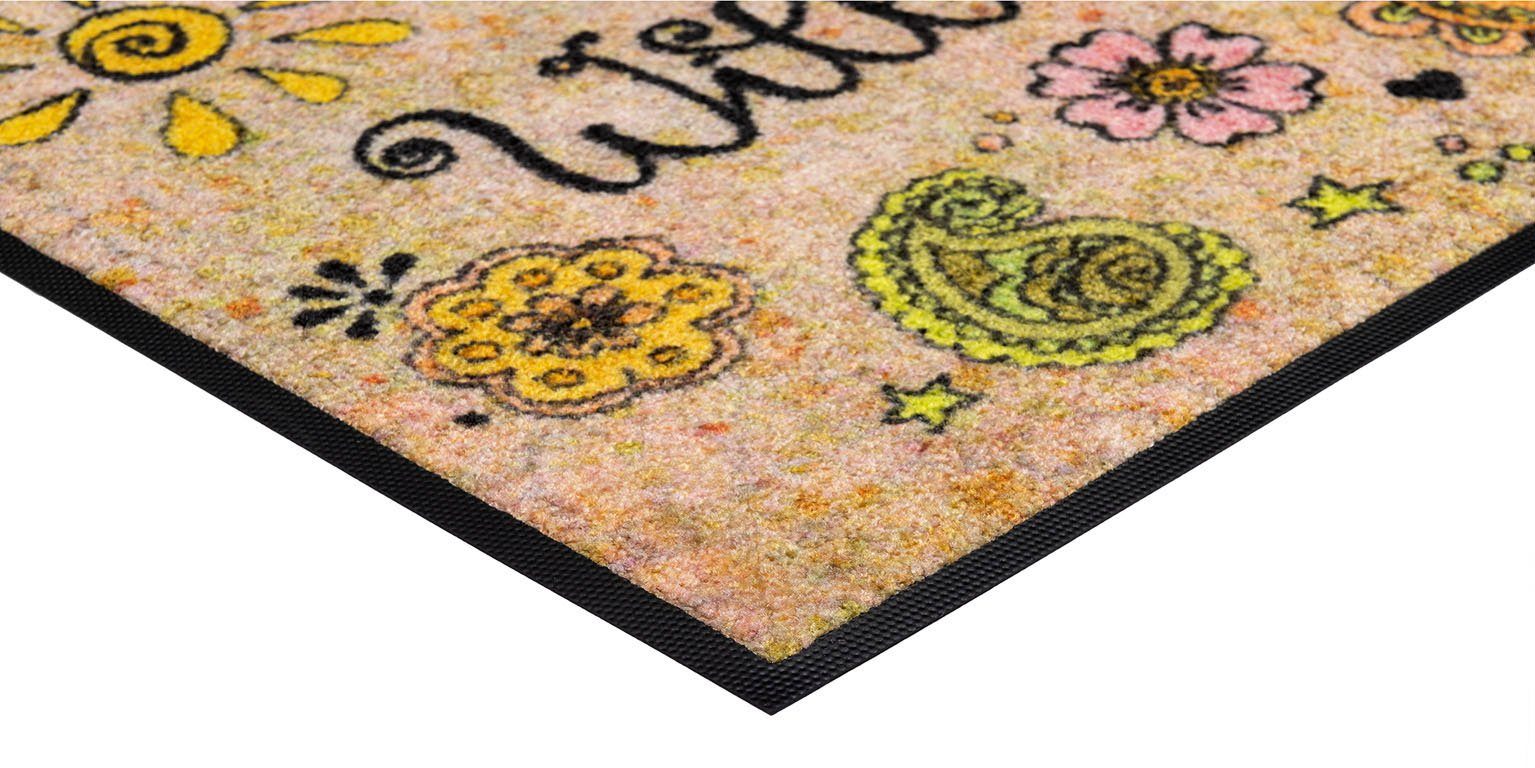 wash+dry by Kleen-Tex Läufer Bring Glück herein, rechteckig, Höhe: 7 mm, Teppich