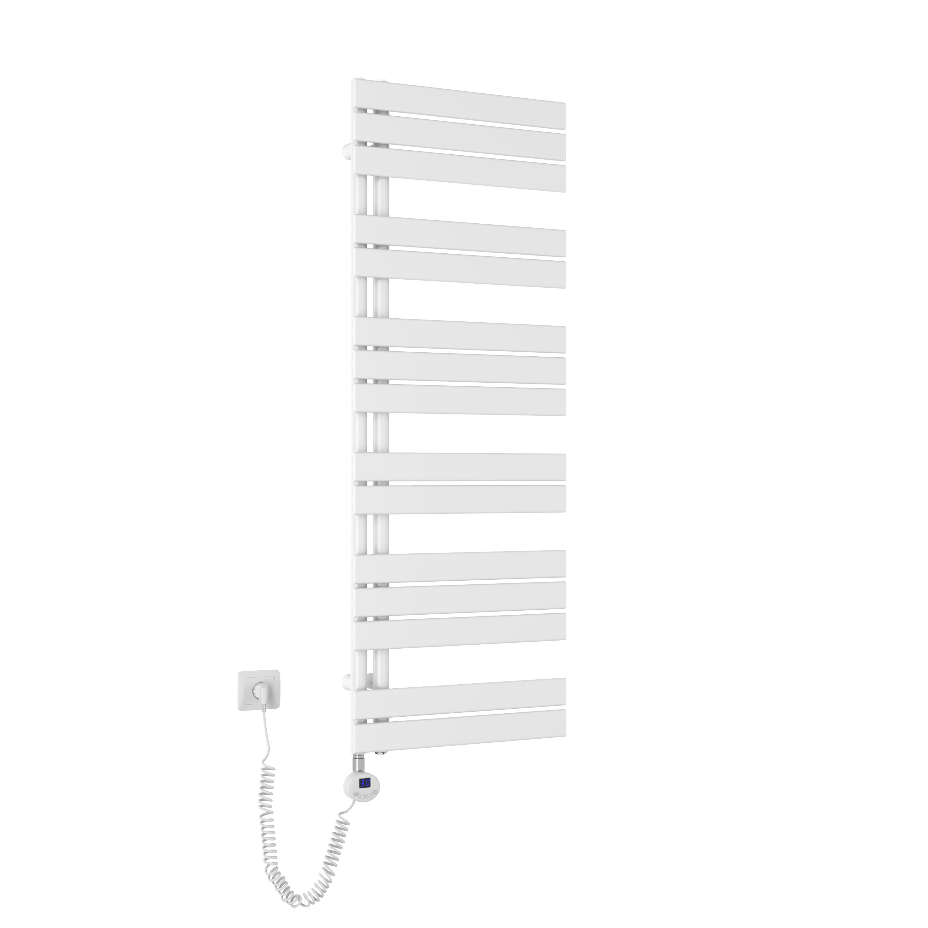Heilmetz Elektrischer Badheizkörper 138,5 x 40 cm, 600W, mit WLAN Heizstab, Asymmetrisch Design, Weiß Handtuchwärmer mit Smart App/Sprachsteuerung – Bild 2 von 5
