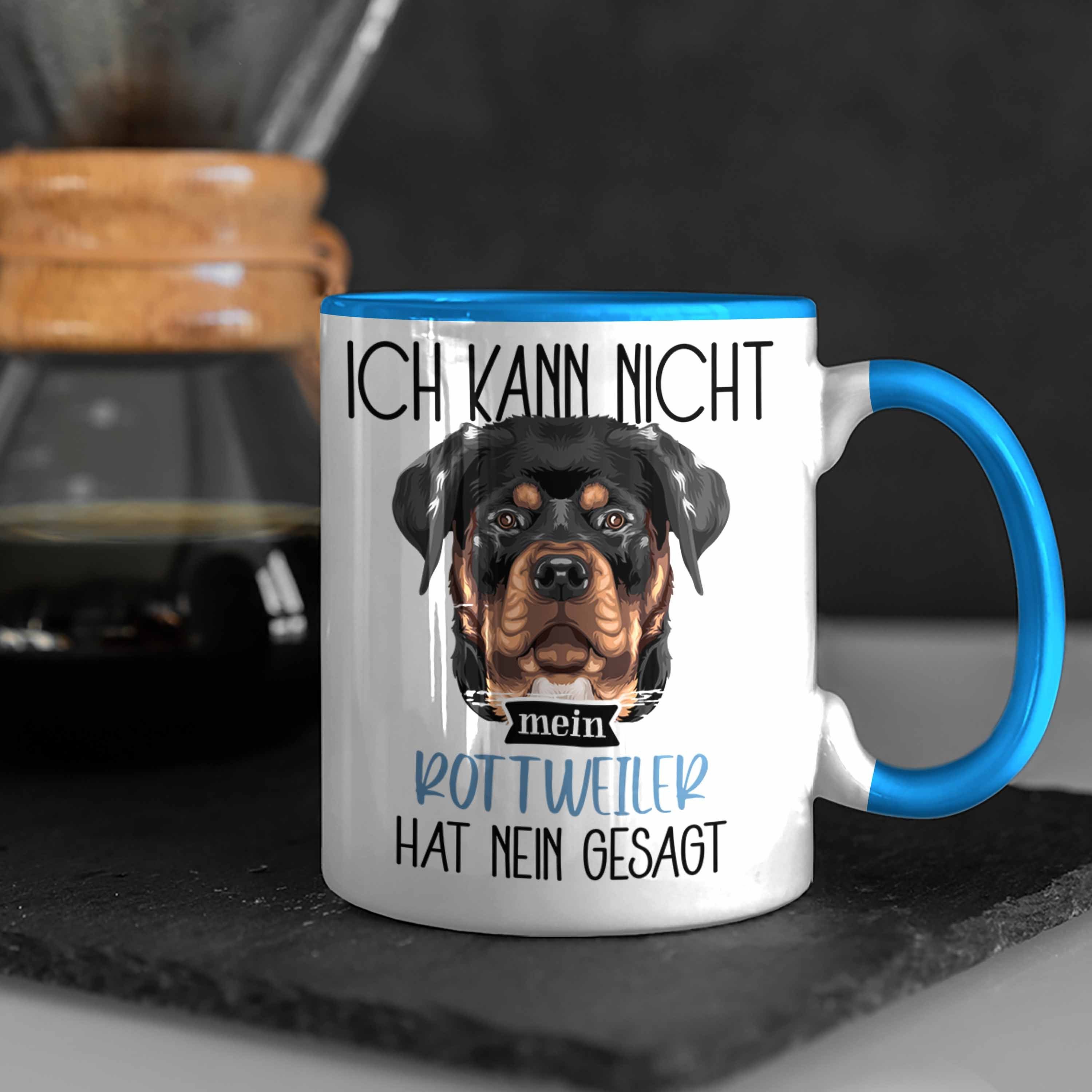 Lustiger Tasse Rottweiler Trendation Spruch Ich Ka Tasse Blau Geschenk Geschenkidee Besitzer