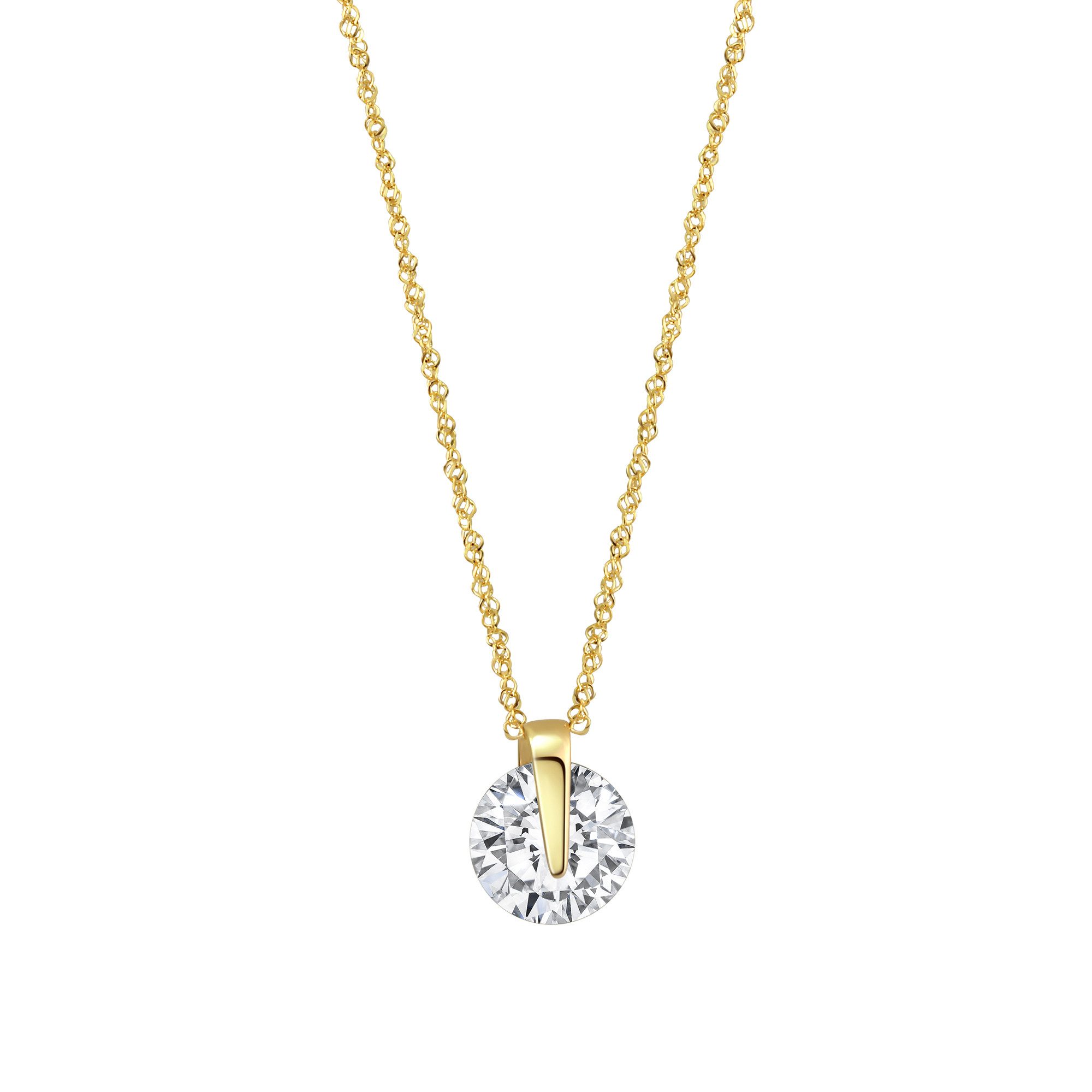 Fascination by Ellen K. Kette mit Anhänger Gold 333 mit Zirkonia weiß 10mm