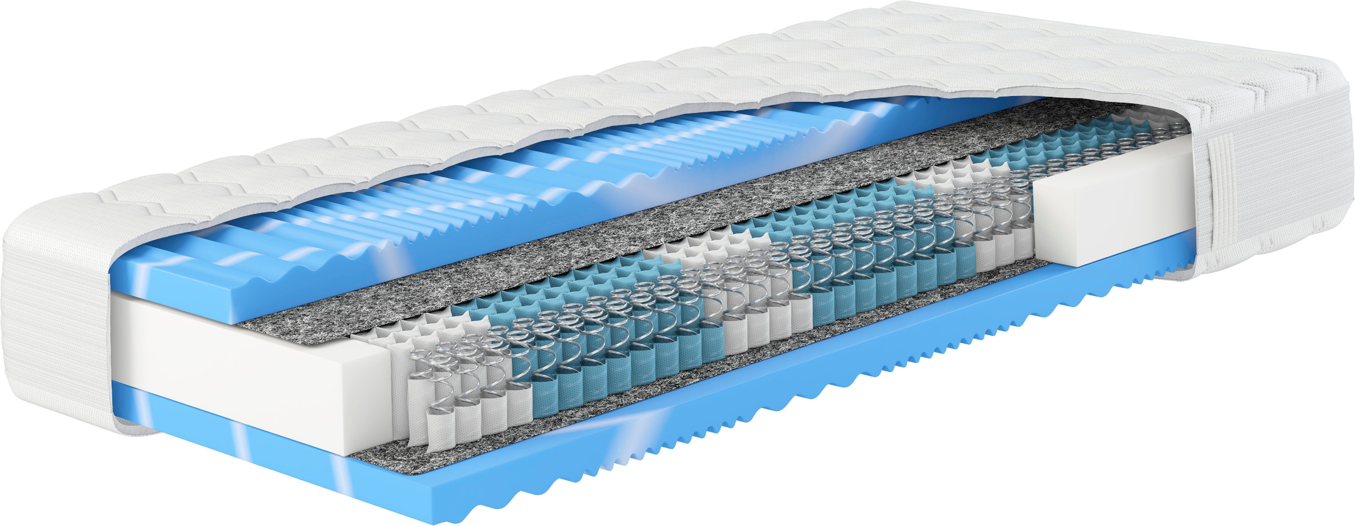 Taschenfederkernmatratze Premium-Taschenfederkern-Matratze XXL Gelstar T-1000, 25cm Komforthöhe, Hn8 Schlafsysteme, 25 cm hoch, (1-tlg), Körperunterstützung durch Geltouch Auflage, 90x200 cm & weitere Größen
