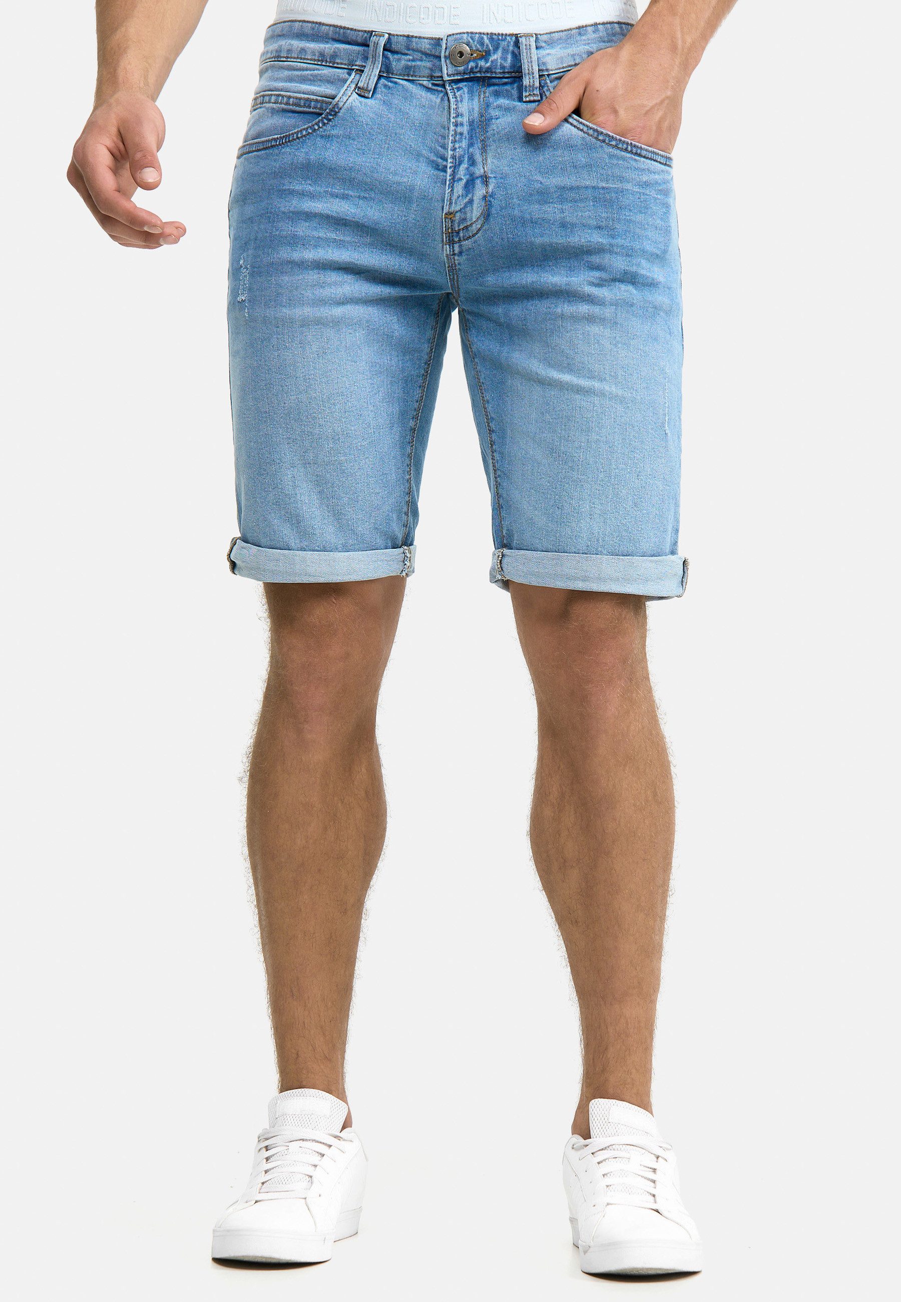 INDICODE Jeansshorts Herren Caden Jeans Shorts Herrenshorts mit 5 Taschen, Denimstyle
