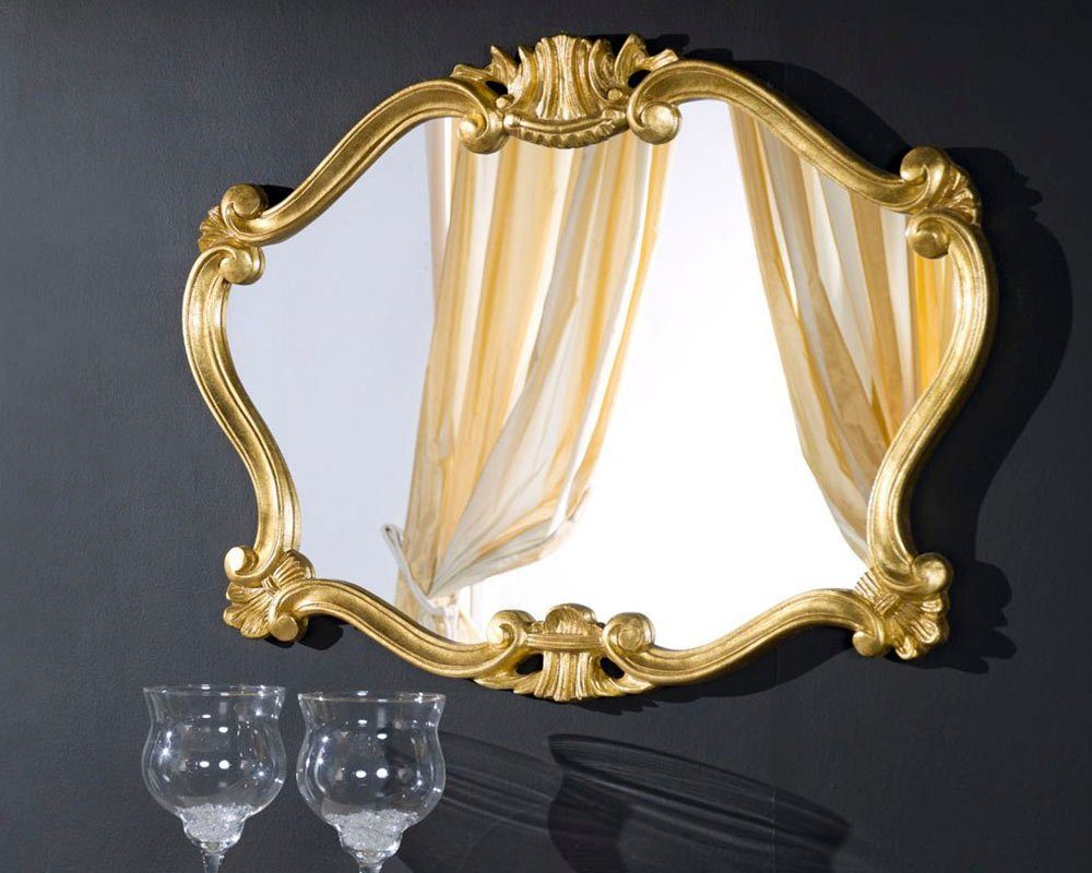 ASR Rahmendesign Barockspiegel Annaburg – Handgefertigter Holzrahmen im Blattgold-Finish, Handgefertigter Holzrahmen aus italienischer Manufaktur