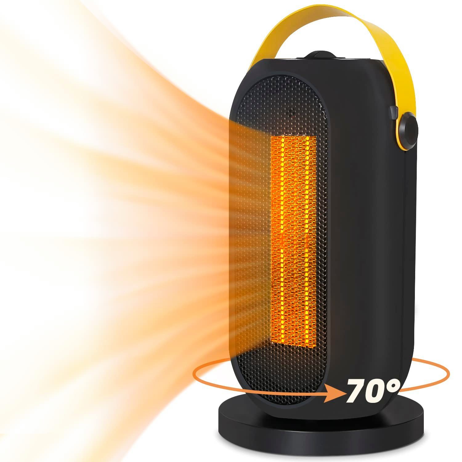 Nettlife Keramikheizlüfter 70° Oszillation leise, 1200 W, Räume Elektroheizer