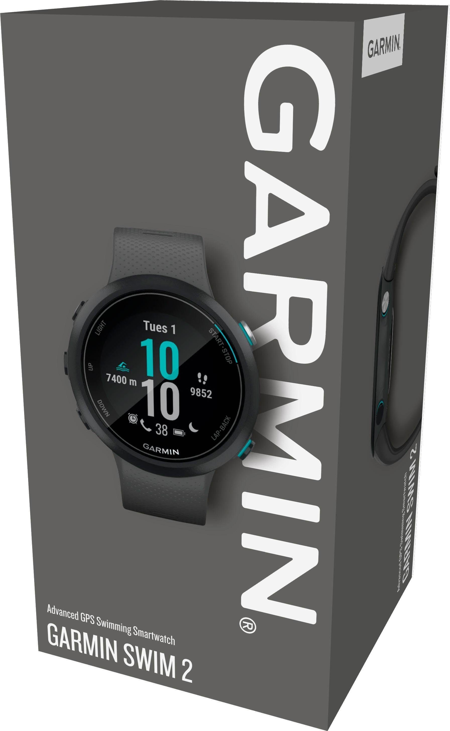 mm mit Swim2 20 Garmin cm/1,04 Smartwatch grau (2,63 Zoll) Silikon-Armband