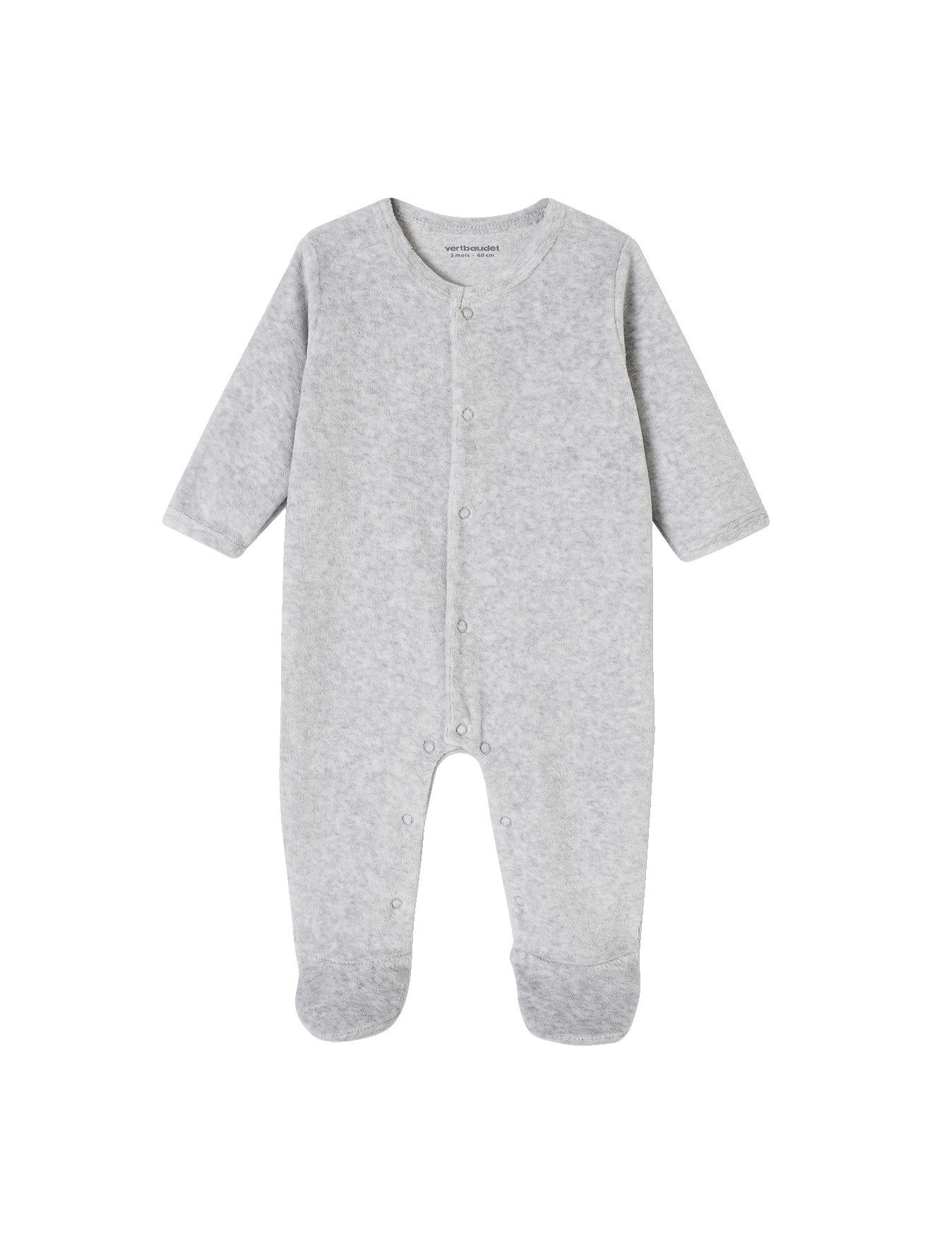 vertbaudet Schlafanzug Baby Samt-Strampler BASIC 3er-Pack