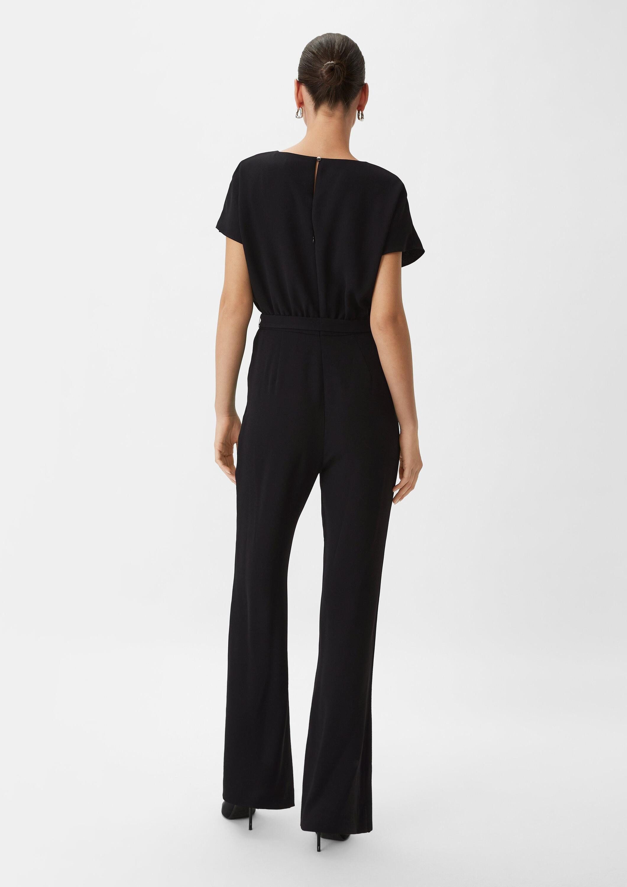 comma Jumpsuit Overall Overall mit integriertem Gürtel