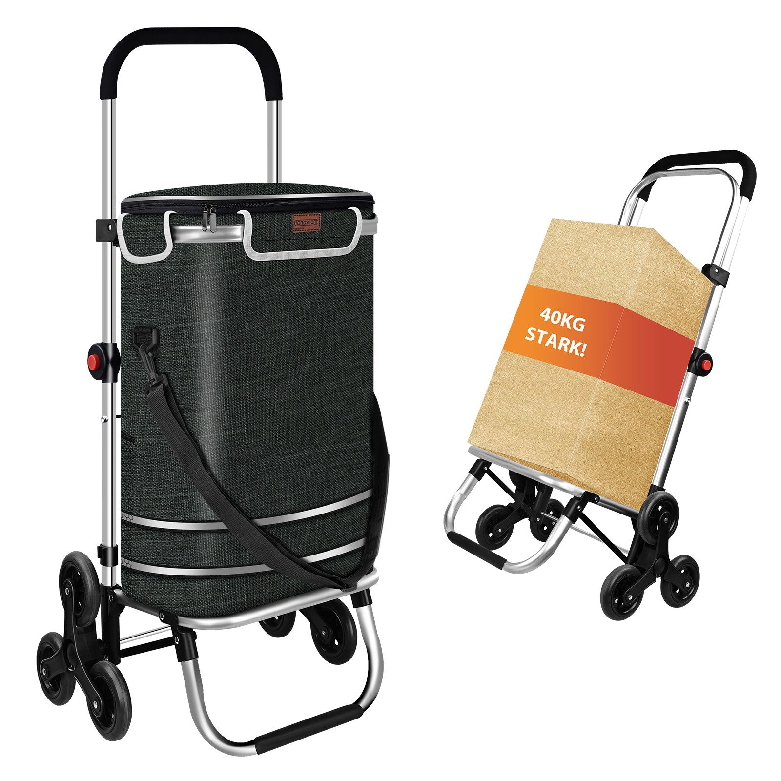 MODFU Einkaufstrolley 3 Räder Einkaufswagen Treppensteiger günstig online kaufen