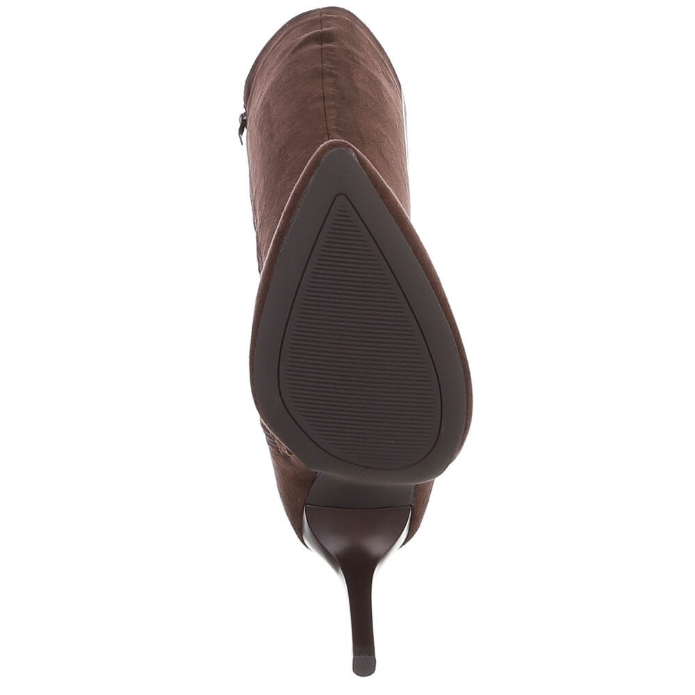 Ital-Design Damen Overknee-Stiefel in Veloursleder-Optik, Absatz High-Heel-Stiefel (92457742) Pfennig-/Stilettoabsatz Stiefel in Braun – Bild 3 von 5