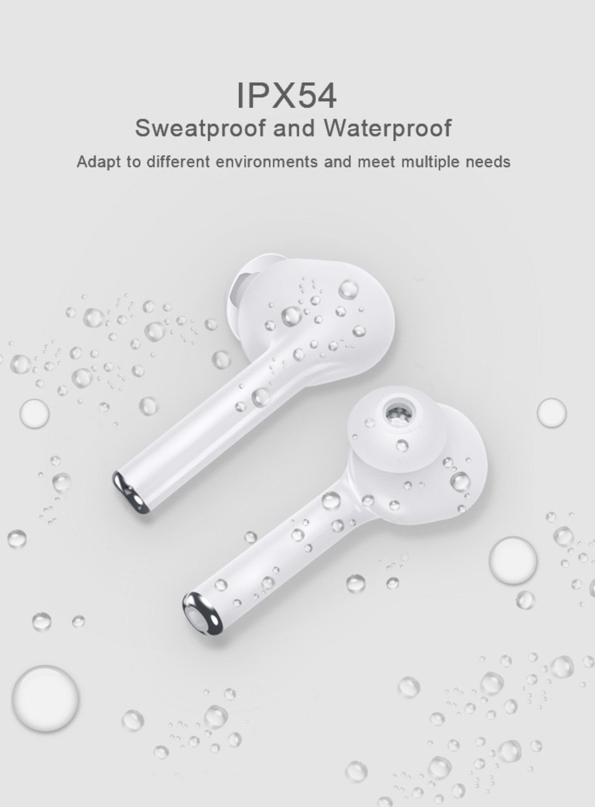M2-Tec I9x Weiß universal, Kabellos, Benutzerfreundlich) (Kopfhörer, Bluetooth-Kopfhörer lange Bluetooth, Akkulaufzeit