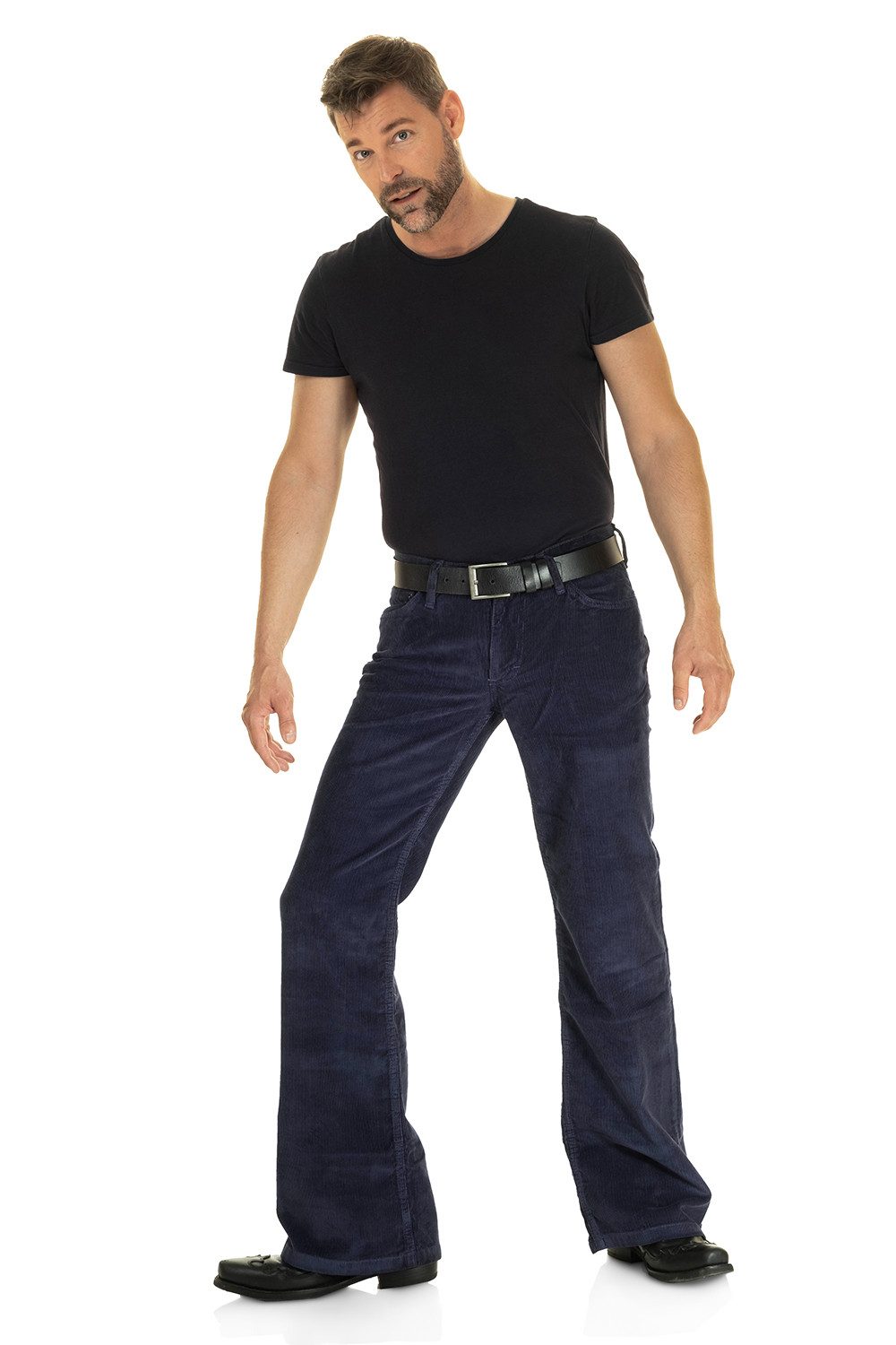 Comycom Cordhose Herren Bootcut navy blau