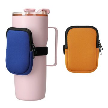 kwmobile Sleeve 2x Tasche für Tumbler Trinkflasche - Tragetasche für Wasserflaschen, Kleine Schutztasche mit Reißverschluss und Gummiband