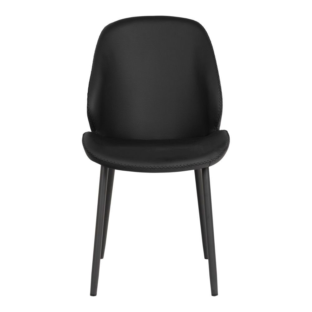 LebensWohnArt Stuhl 2er-Set Design Stuhl Retro-Schwarz VIENNA