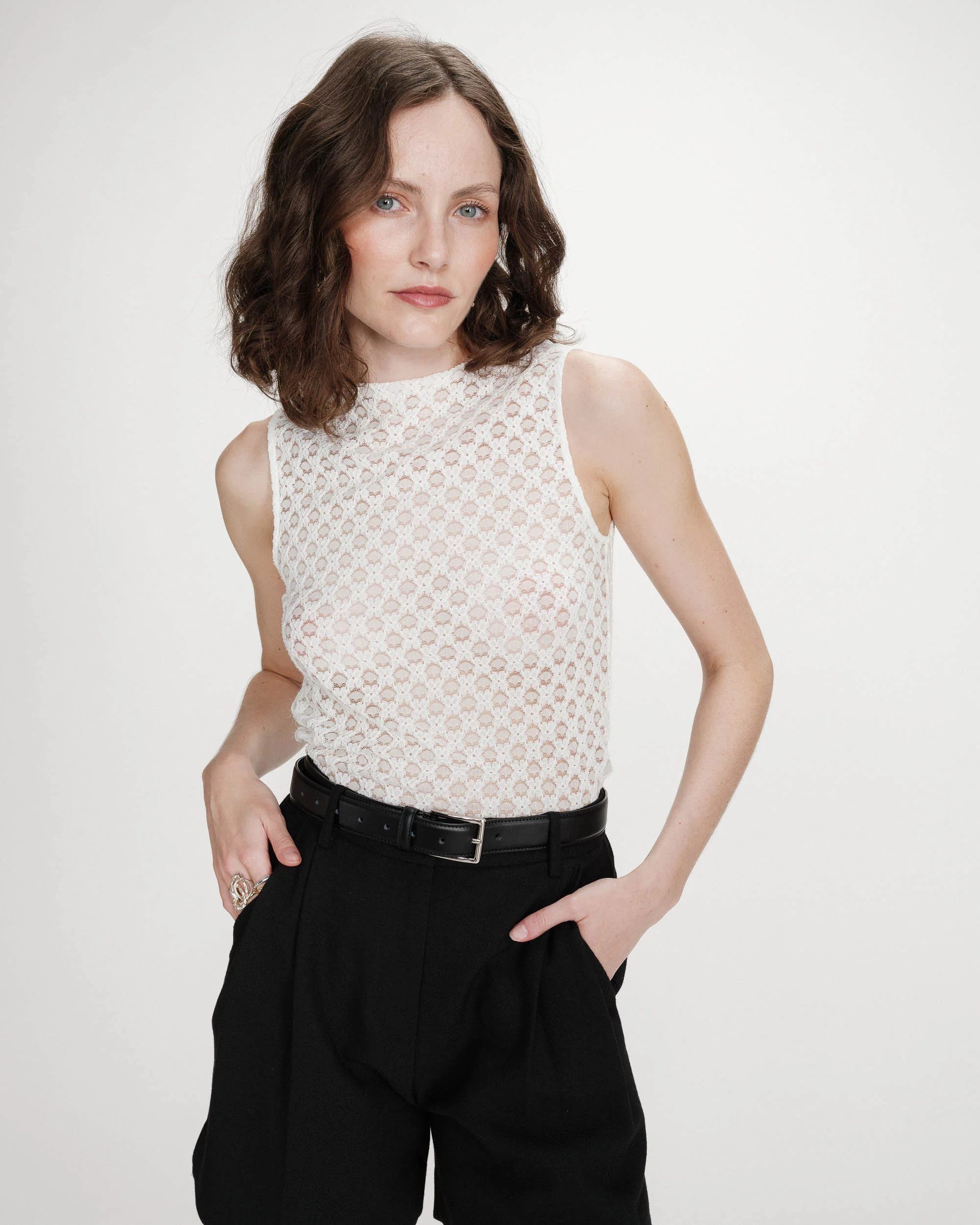 Grace & Mila VINTIE - Top Damen - Spitzentop - ärmelloses Spitzentop